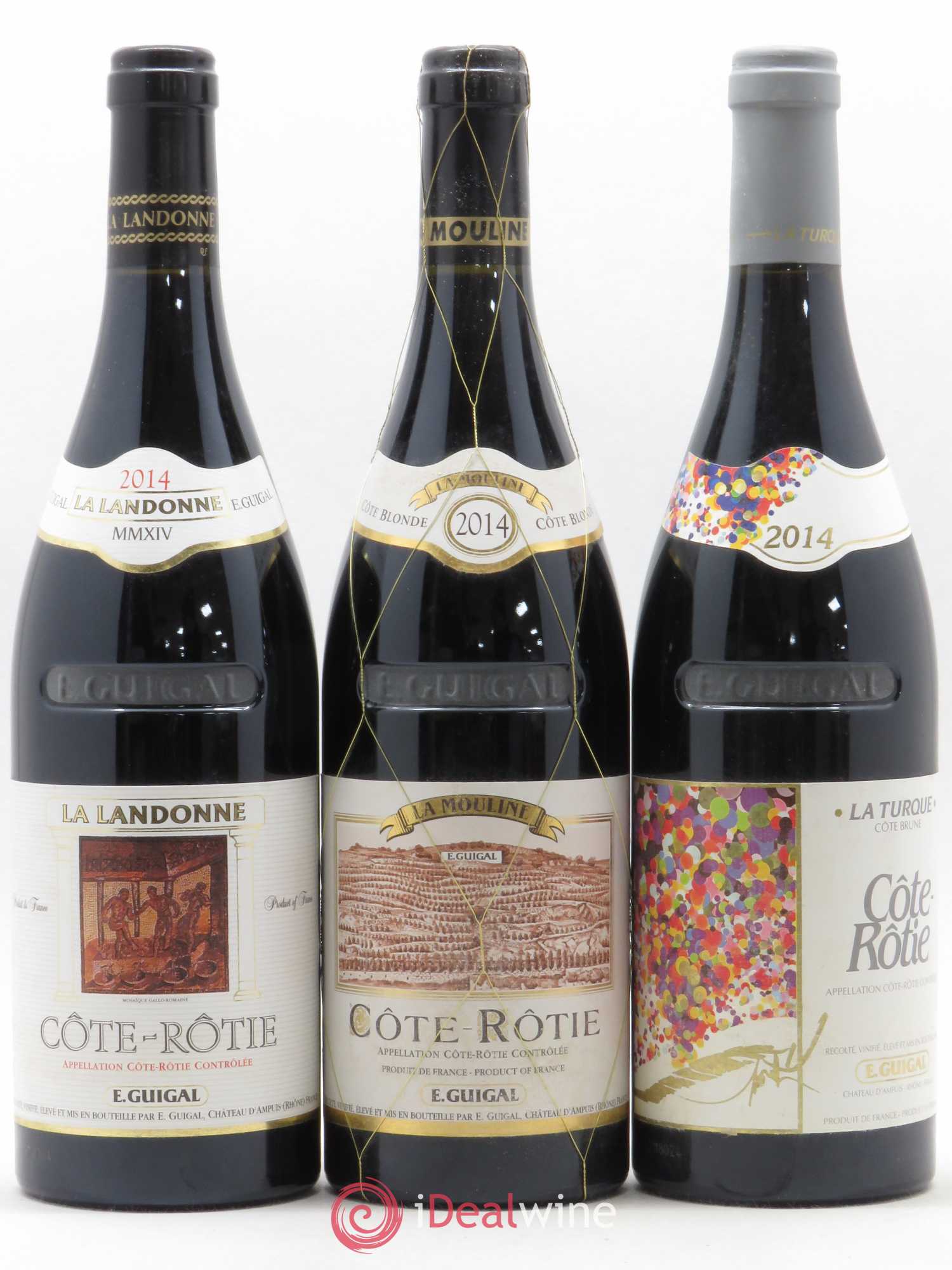 Côte-Rôtie Guigal Trilogie La Turque - La Landonne - La Mouline 2014 - Lot de 3 bouteilles - 0