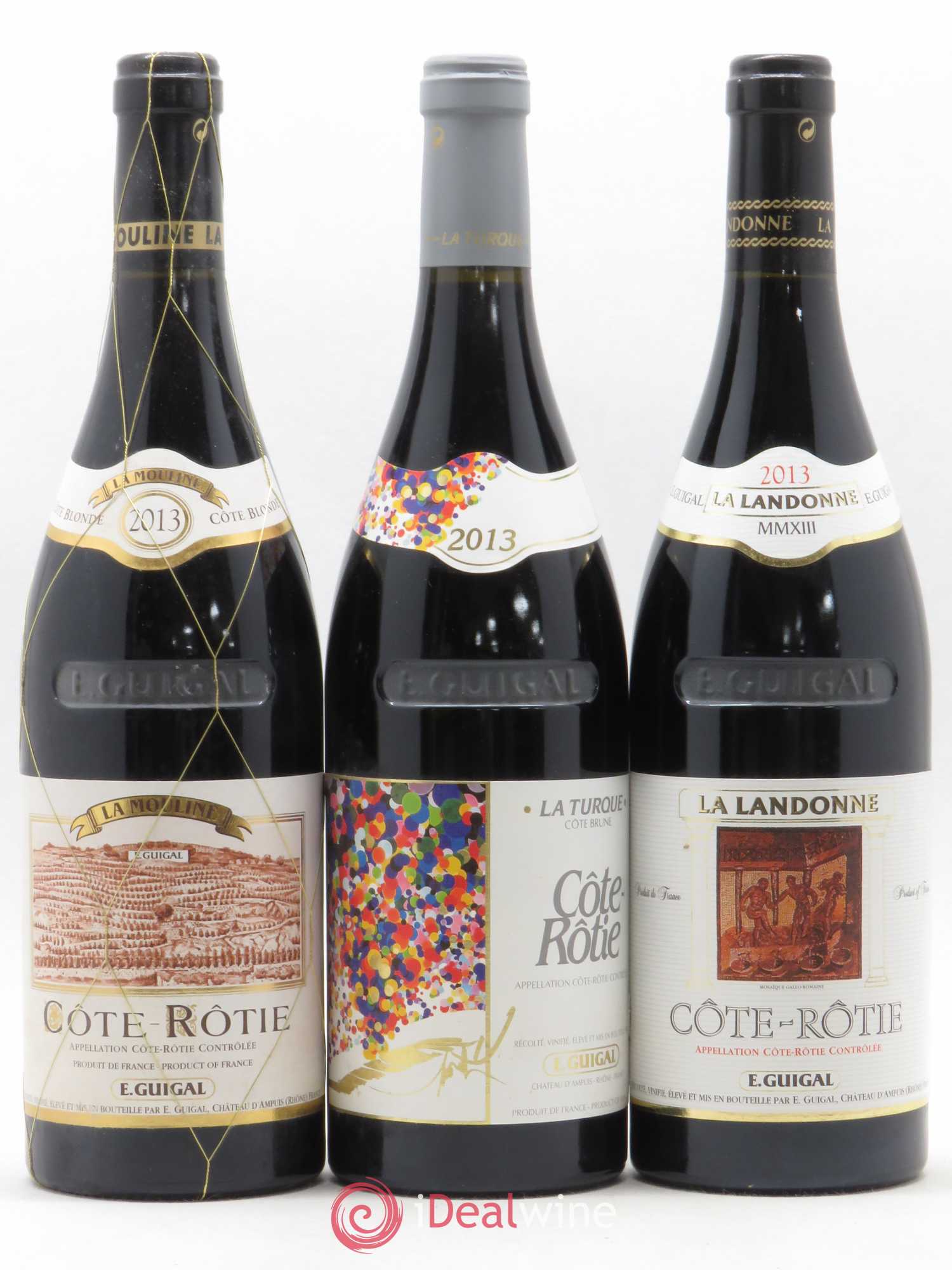 Côte-Rôtie Guigal Trilogie La Turque - La Landonne - La Mouline 2013 - Lot de 3 bouteilles - 0