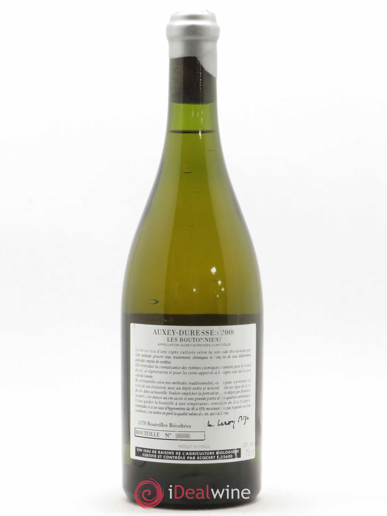 Auxey-Duresses Les Boutonniers d'Auvenay (Domaine) 2000 - Lot de 1 bouteille - 1