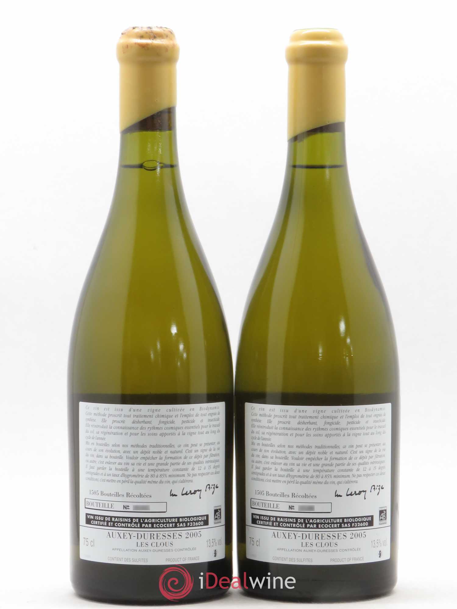 Auxey-Duresses Les Clous d'Auvenay (Domaine) 2005 - Lot de 2 bouteilles - 1