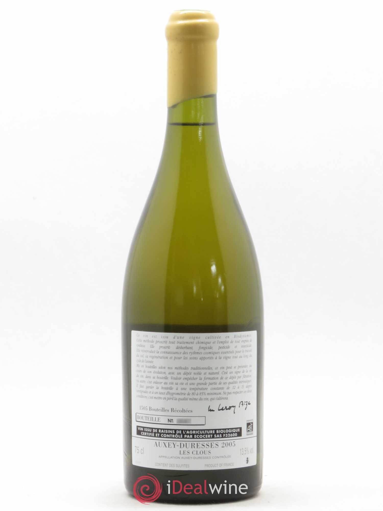 Auxey-Duresses Les Clous d'Auvenay (Domaine) 2005 - Lot de 1 bouteille - 1