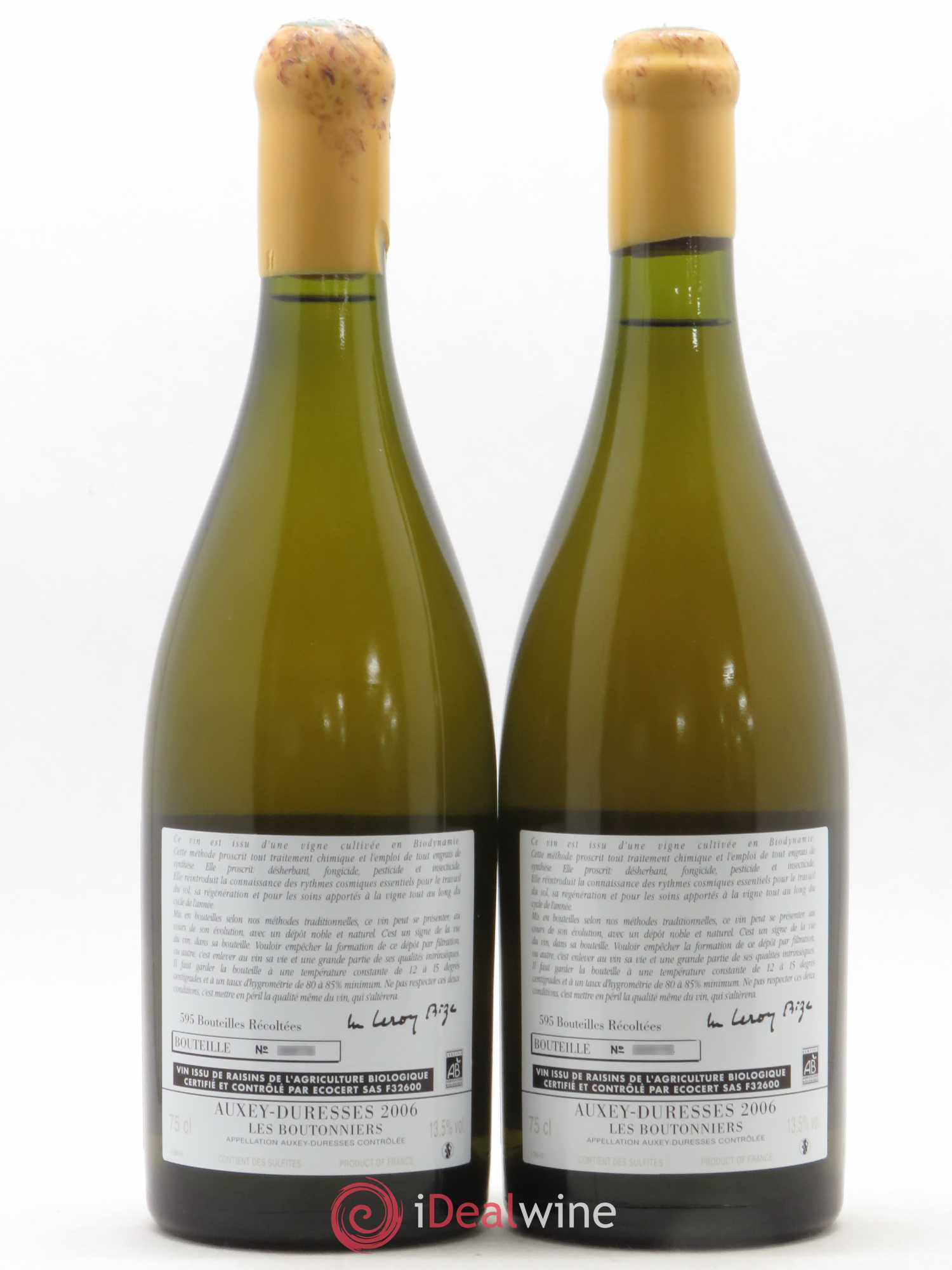 Auxey-Duresses Les Boutonniers d'Auvenay (Domaine) 2006 - Lot de 2 bouteilles - 1