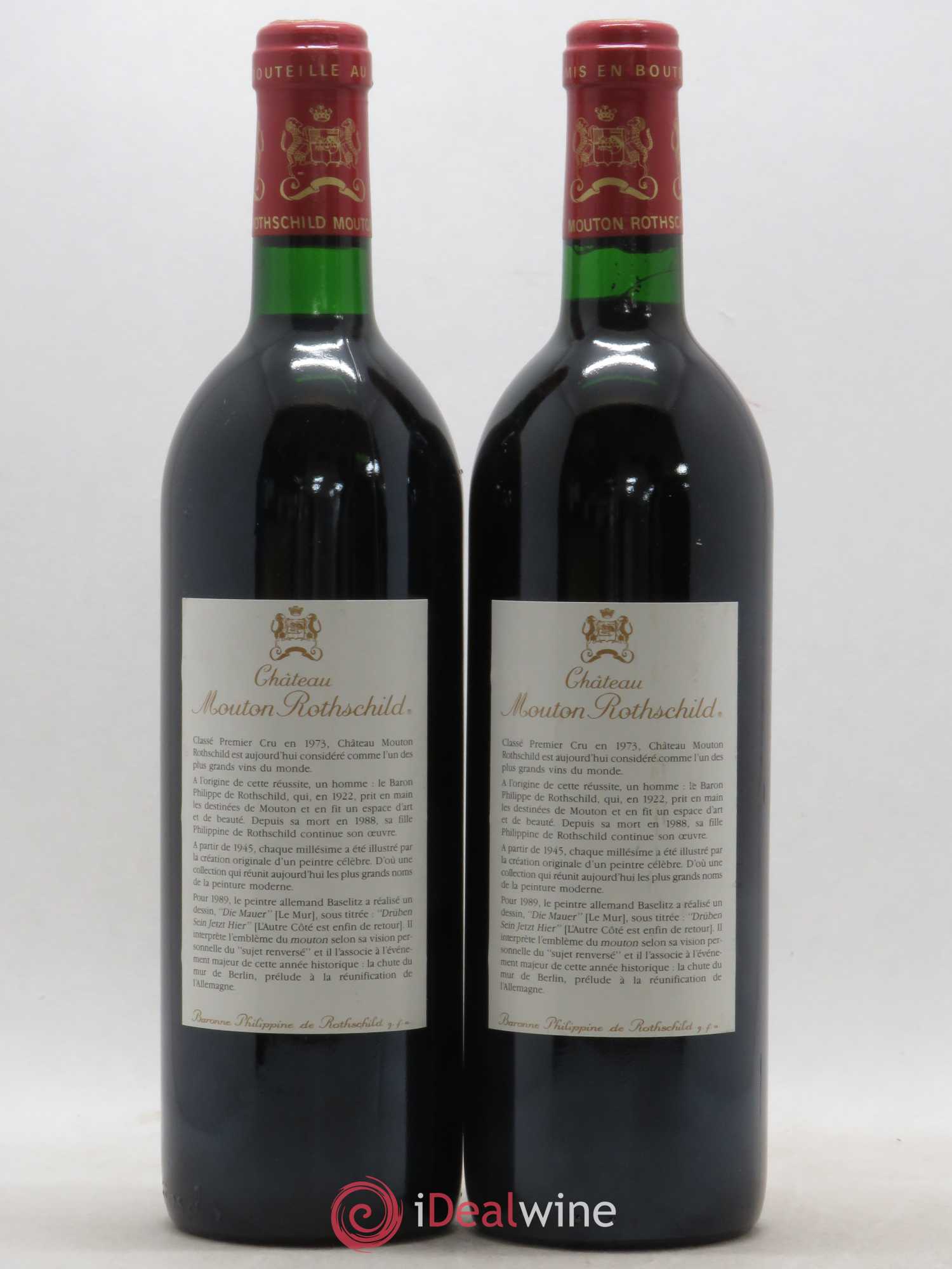 Château Mouton Rothschild 1er Grand Cru Classé 1989 - Lot de 2 bouteilles - 1