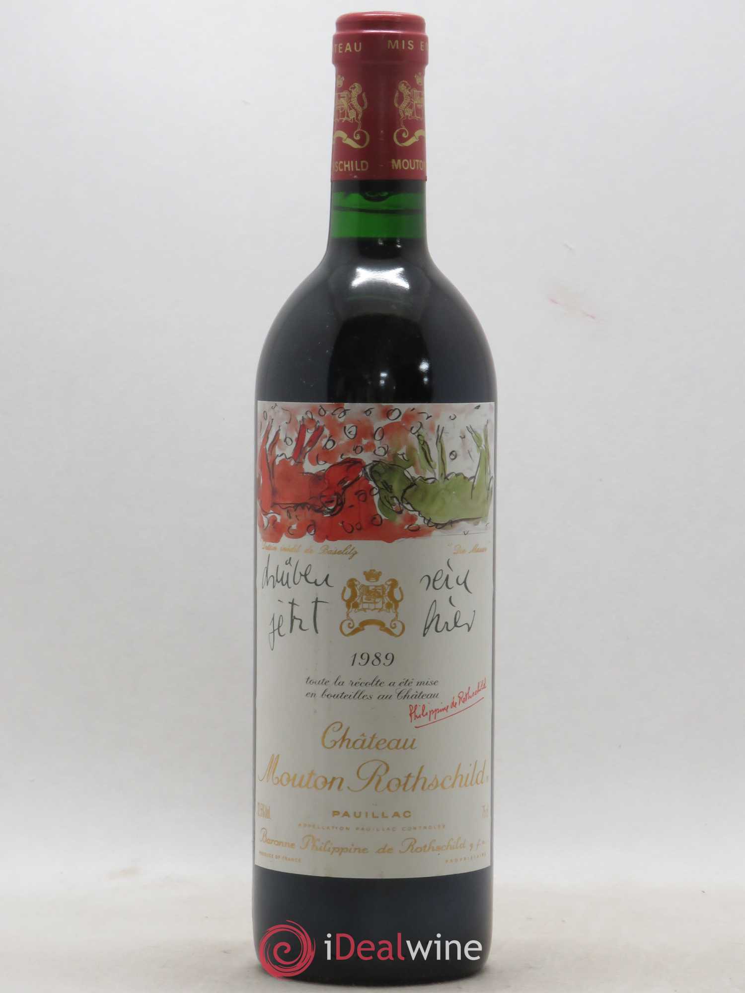 Château Mouton Rothschild 1er Grand Cru Classé 1989 - Lot de 1 bouteille - 0