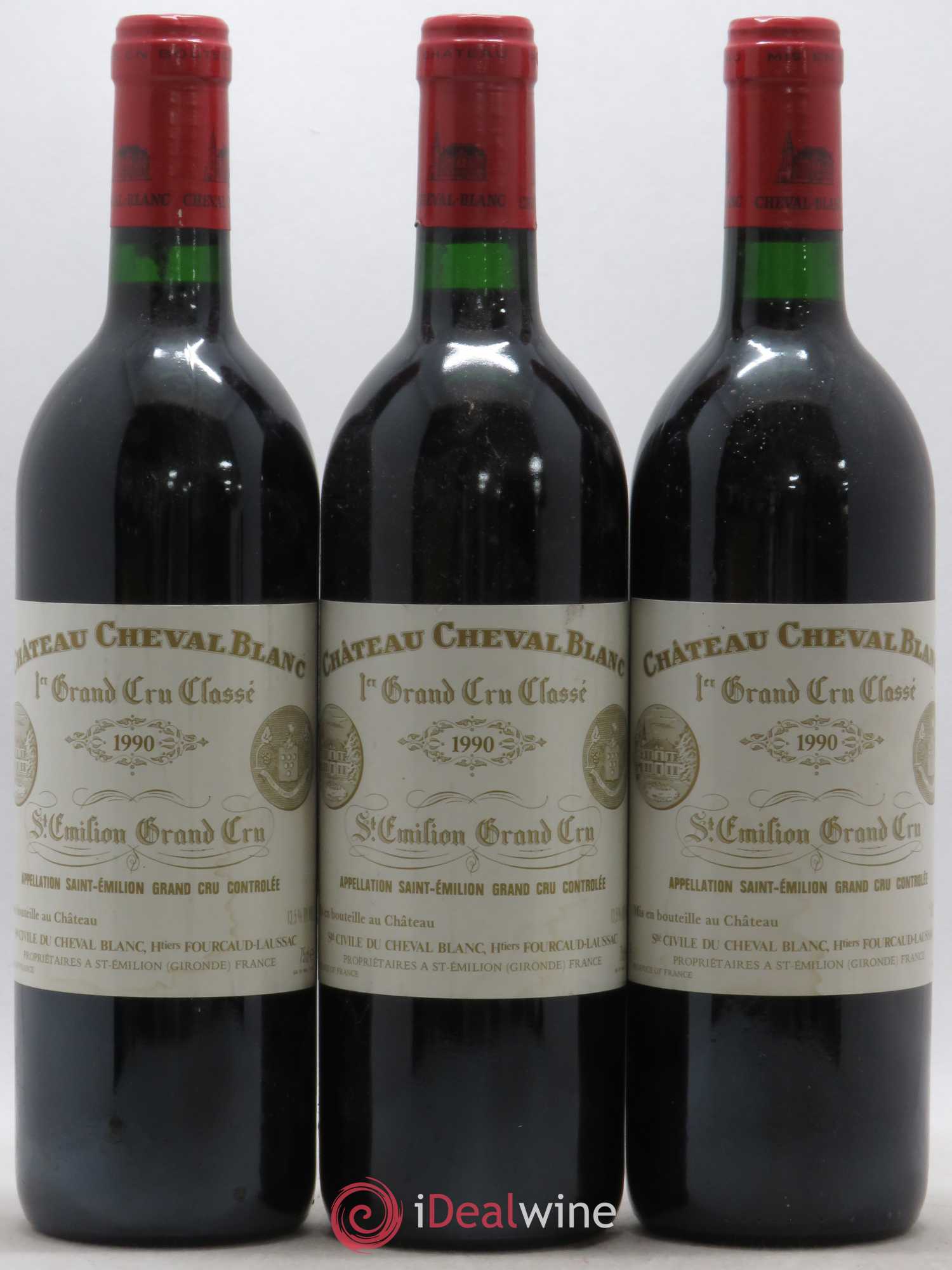 Château Cheval Blanc 1er Grand Cru Classé A 1990 - Lot de 3 bouteilles - 0