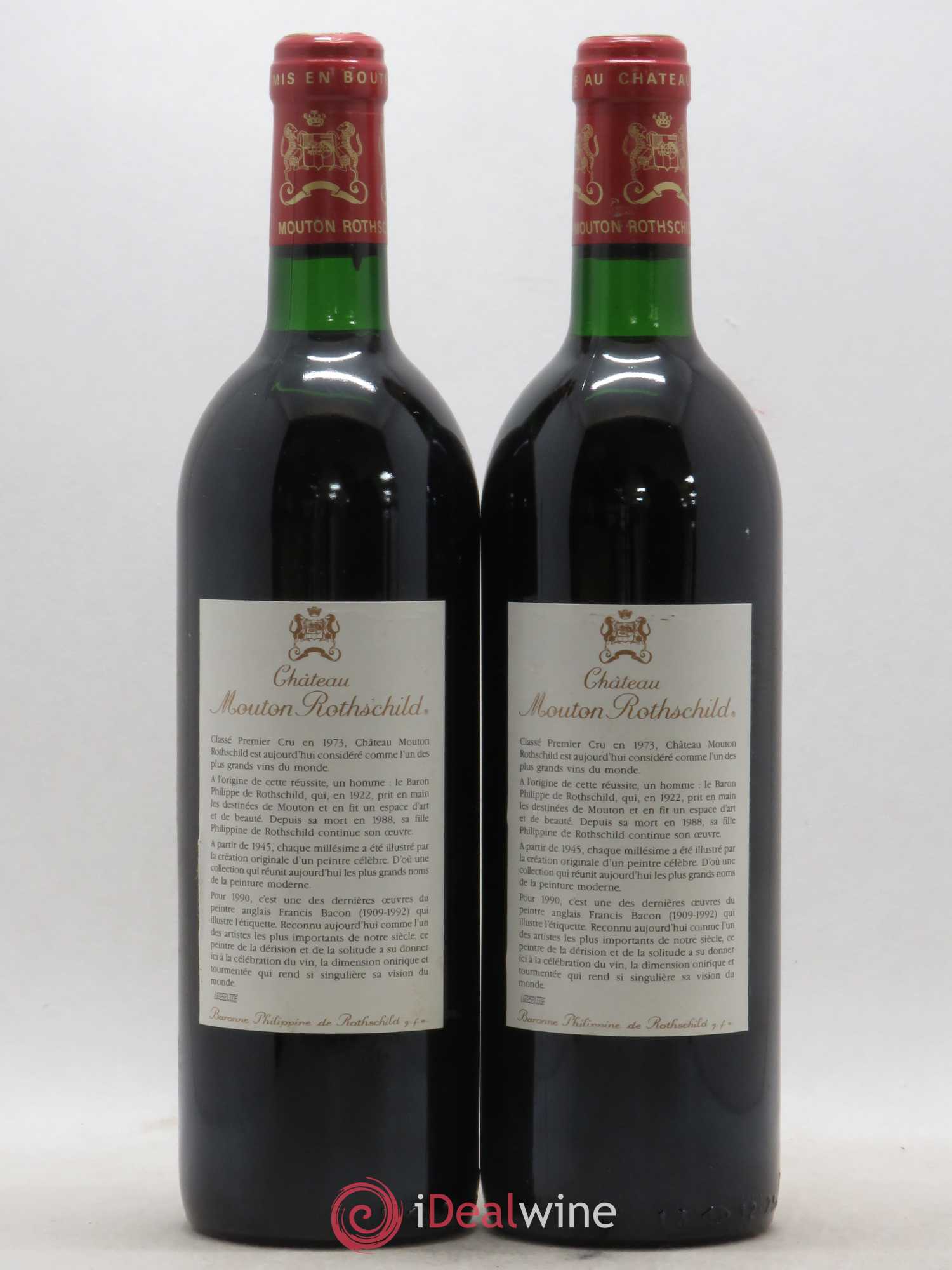 Château Mouton Rothschild 1er Grand Cru Classé 1990 - Lot de 2 bouteilles - 1