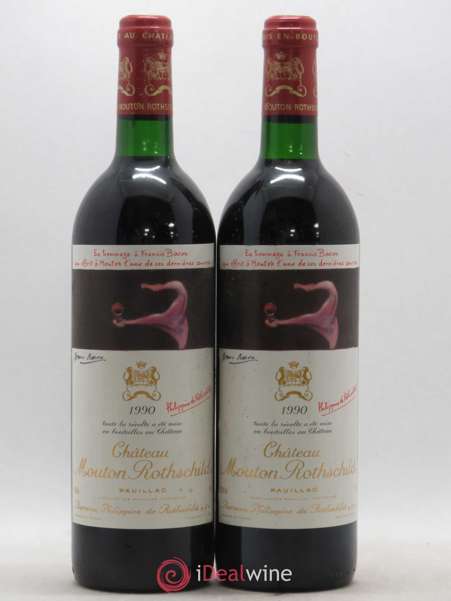 Château Mouton Rothschild 1er Grand Cru Classé 1990 - Lot de 2 bouteilles - 0