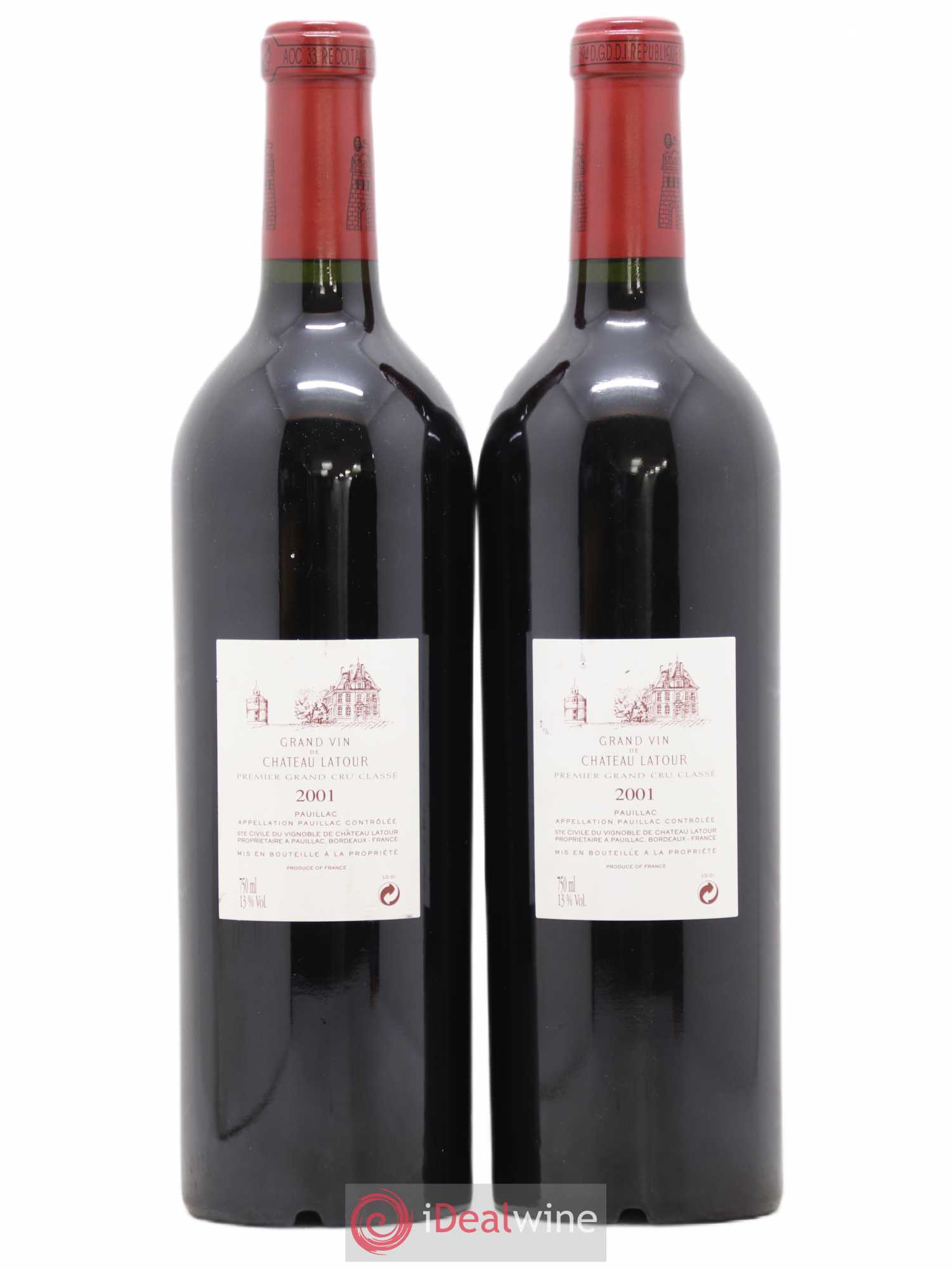 Château Latour 1er Grand Cru Classé 2001 - Lot de 2 bouteilles - 1