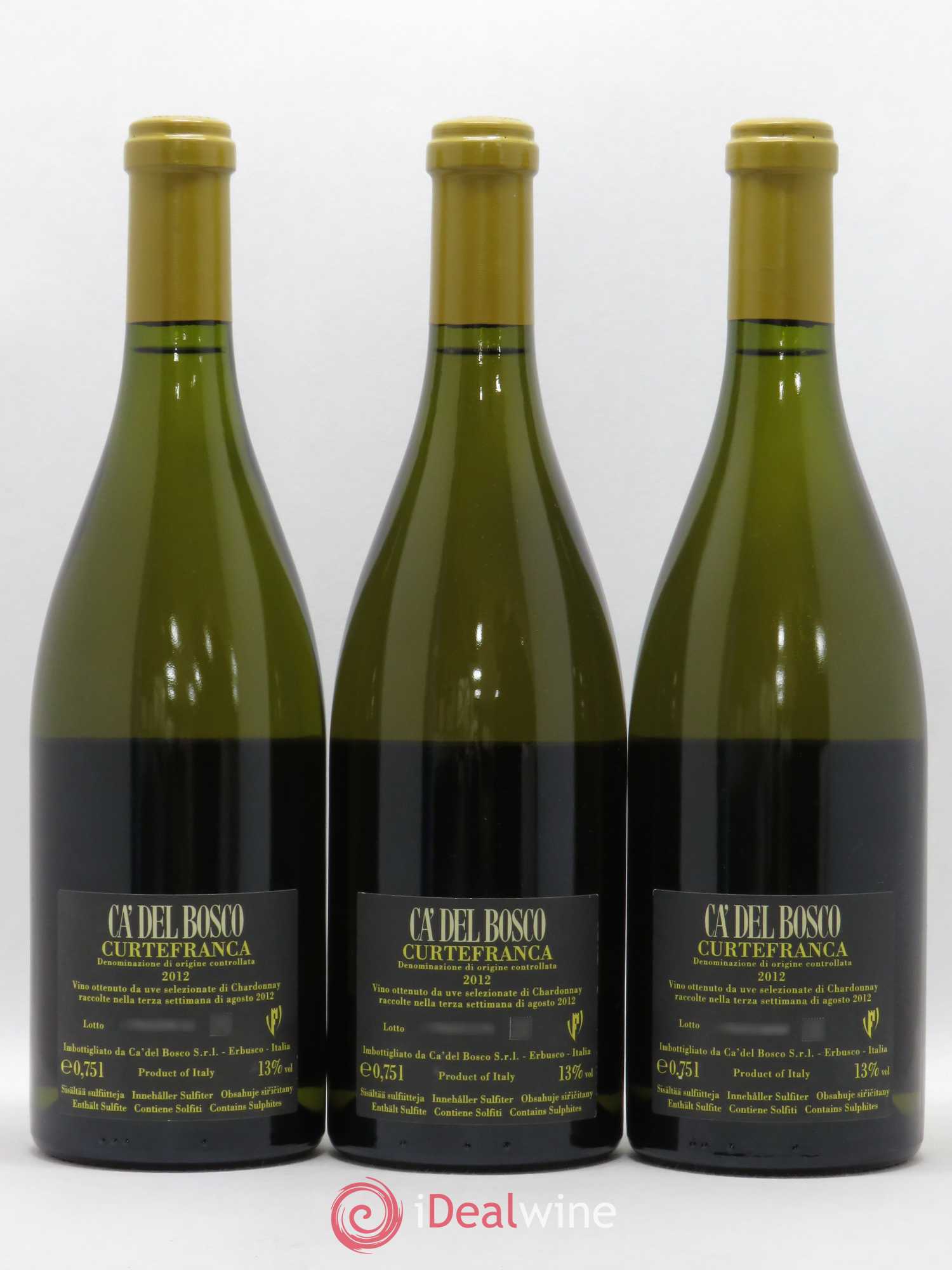 Italie DOC Curtefranca Ca' del Bosco Chardonnay  2012 - Posten von 3 Flaschen - 1