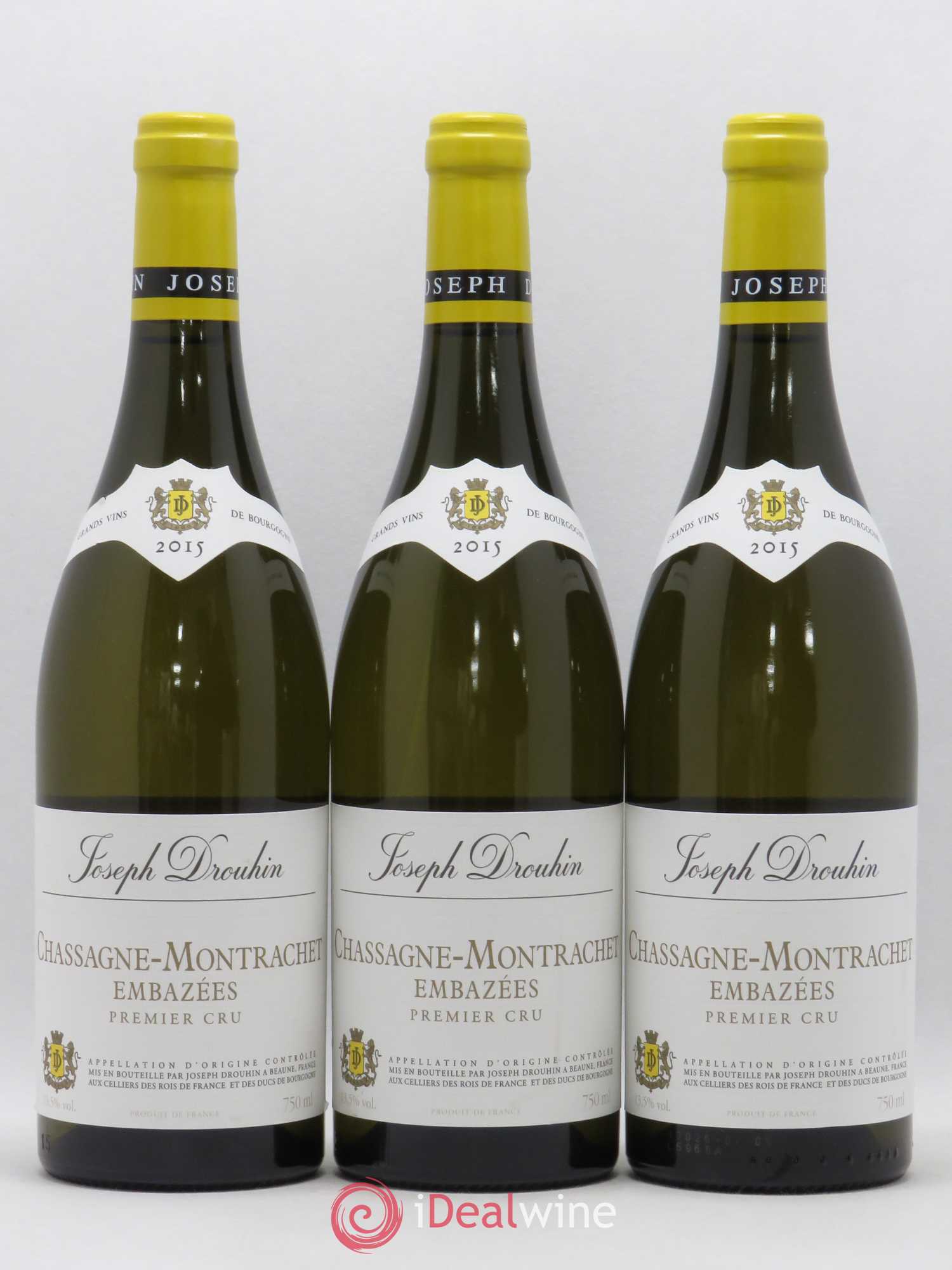 Chassagne-Montrachet 1er Cru Embazées Joseph Drouhin 2015 - Lot de 3 bouteilles - 0