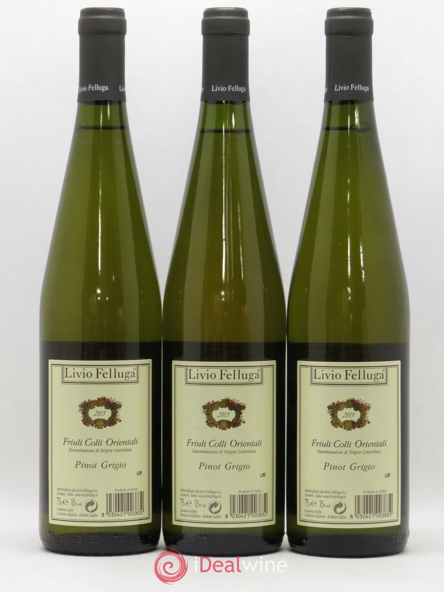 Italie DOC Friuli Colli Orientali Livio Felluga Pinot Grigio 2015 - Posten von 3 Flaschen - 1