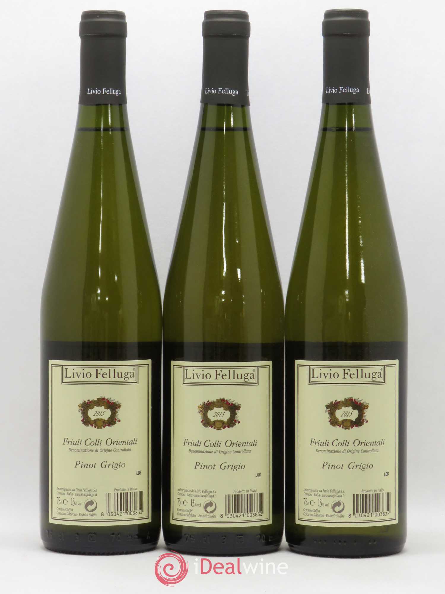 Italie DOC Friuli Colli Orientali Livio Felluga Pinot Grigio 2015 - Posten von 3 Flaschen - 1