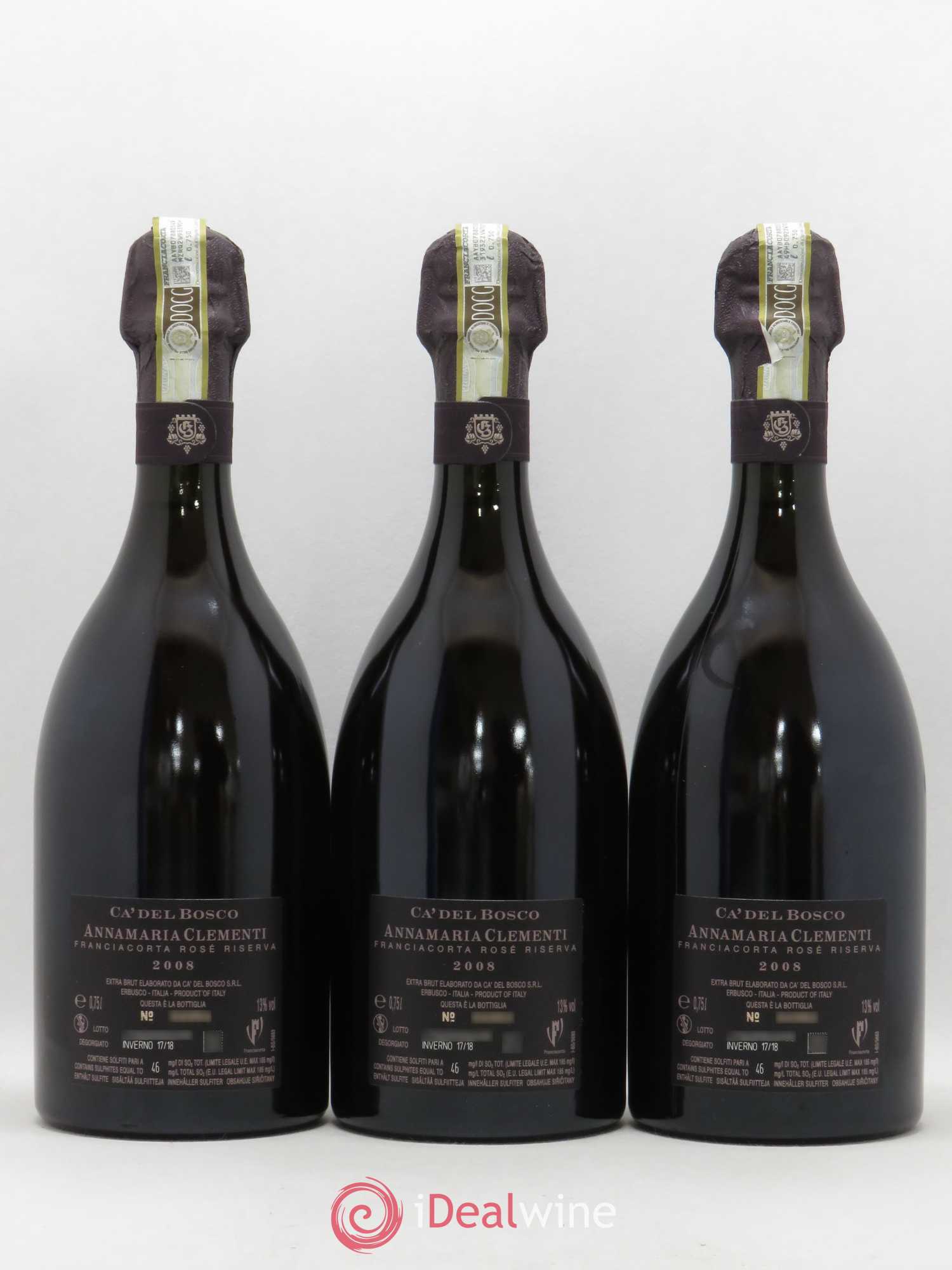 Divers Italie Ca' del Bosco Annamaria Clementi Franciacorta Riserva 2008 - Posten von 3 Flaschen - 1