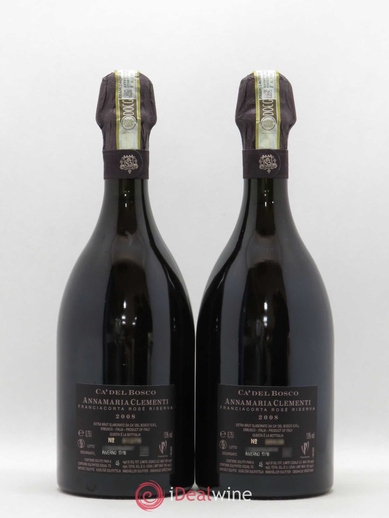 Divers Italie Ca' del Bosco Annamaria Clementi Franciacorta Riserva 2008 - Posten von 2 Flaschen - 1