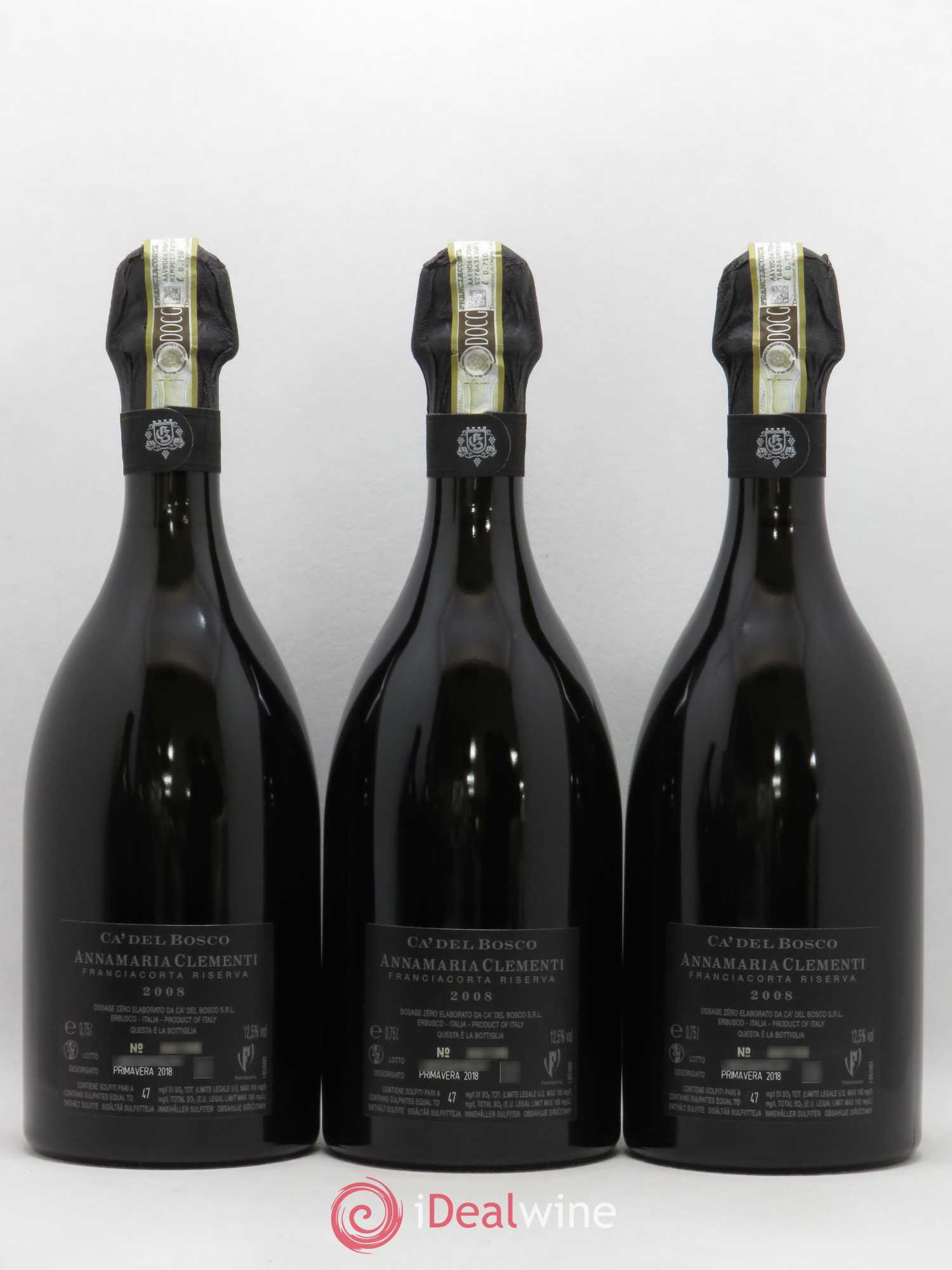 Italie Ca' del Bosco Annamaria Clementi Franciacorta Riserva (sans prix de réserve) 2008 - Posten von 6 Flaschen - 4