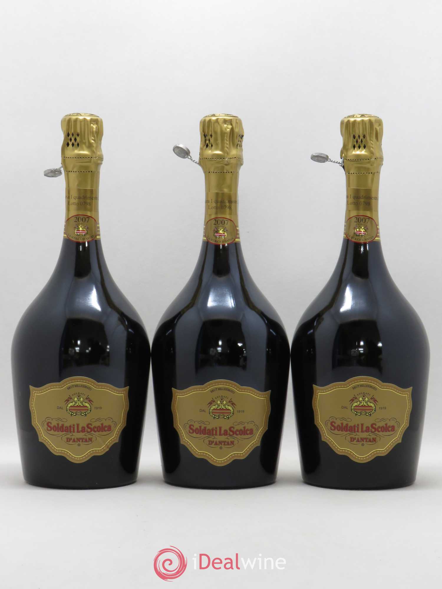 Italie Soldati La Scolca d'antan Brut Blanc de blancs 2007 - Posten von 3 Flaschen - 0