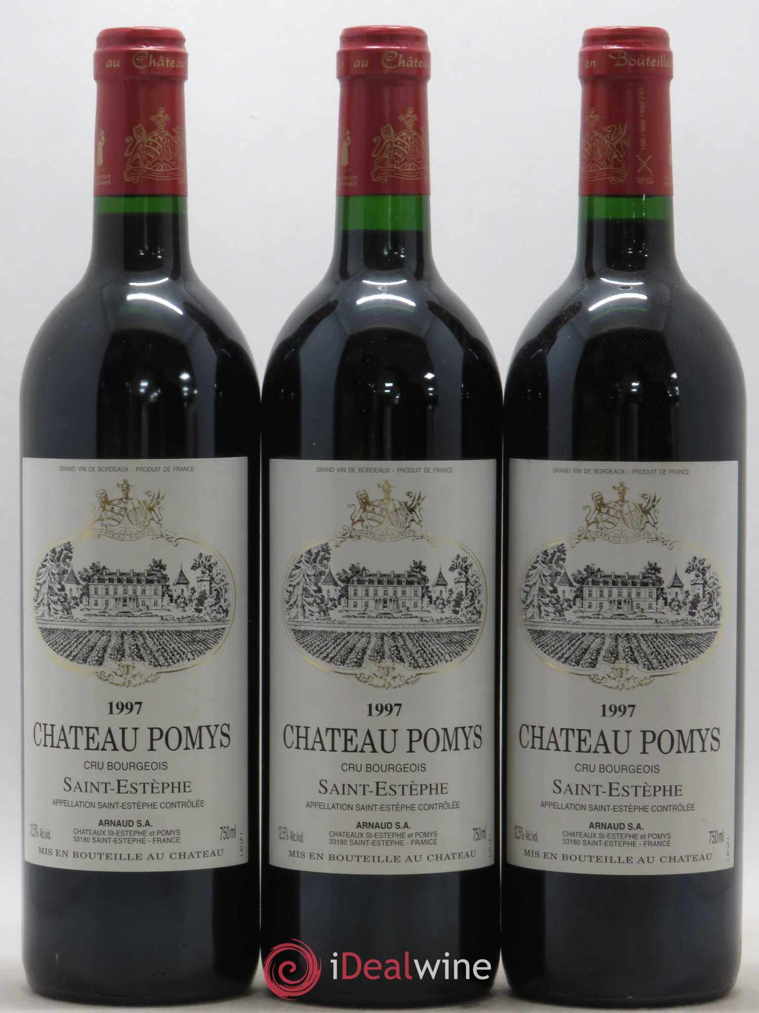 Château Pomys Cru Bourgeois 1997 - Lot de 3 bouteilles - 0