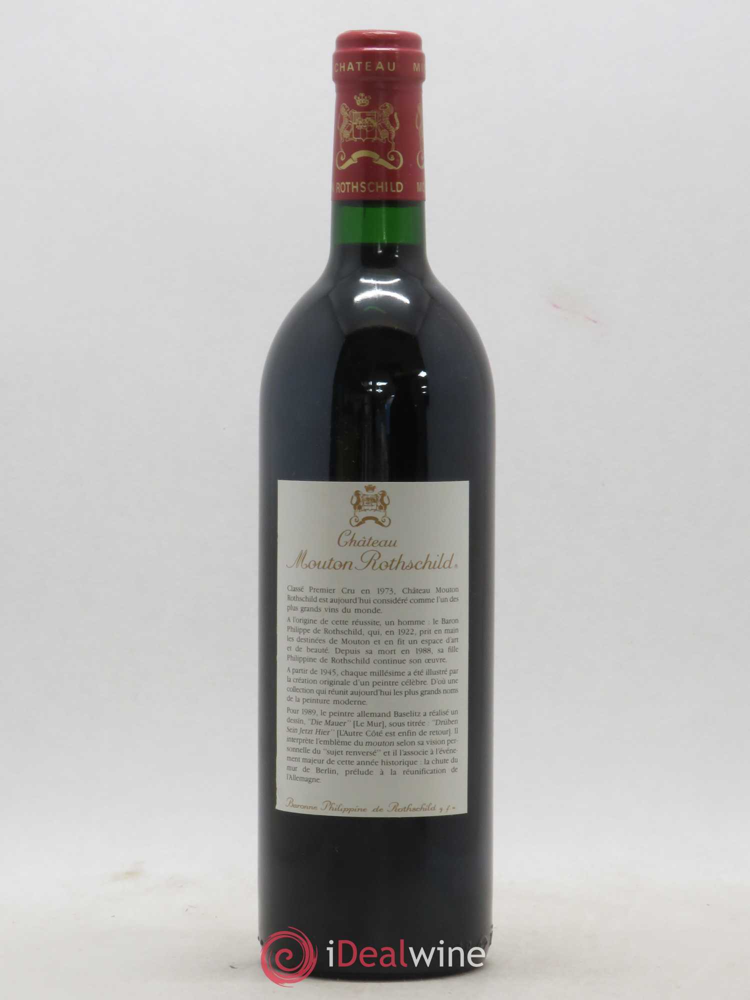 Château Mouton Rothschild 1er Grand Cru Classé 1989 - Lot de 1 bouteille - 1