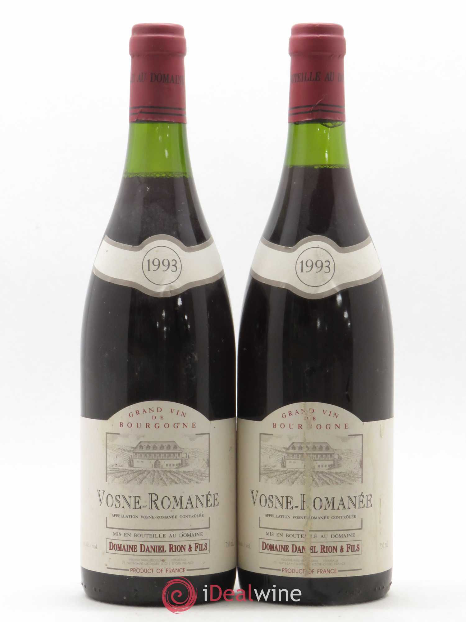 Vosne-Romanée Rion 1993 - Lot de 2 bouteilles - 0