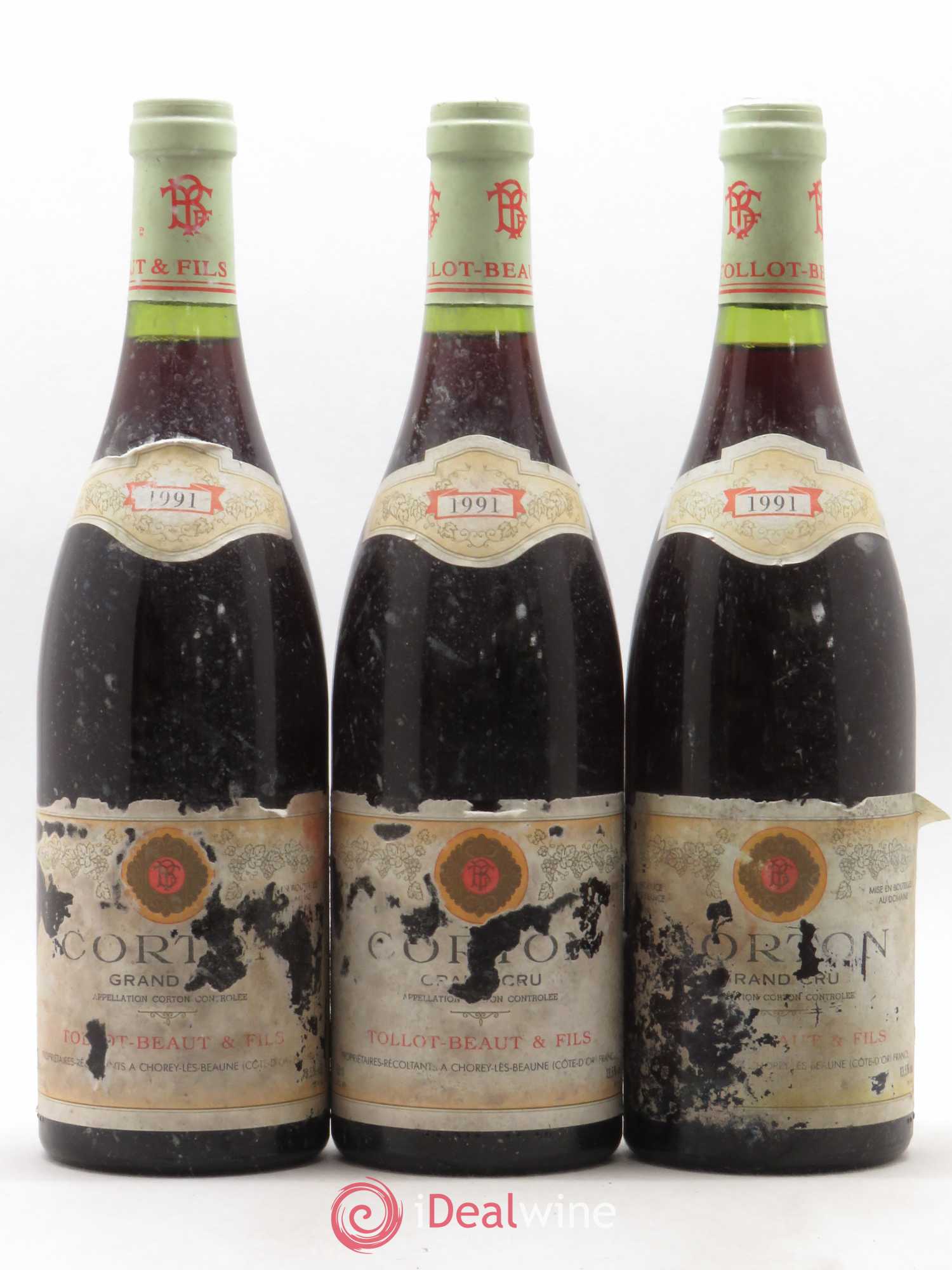 Corton Grand Cru Tollot Beaut (Domaine) 1991 - Lot de 3 bouteilles - 0