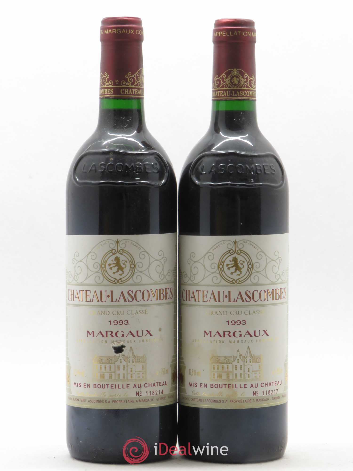 Château Lascombes 2ème Grand Cru Classé 1993 - Lot de 2 bouteilles - 0