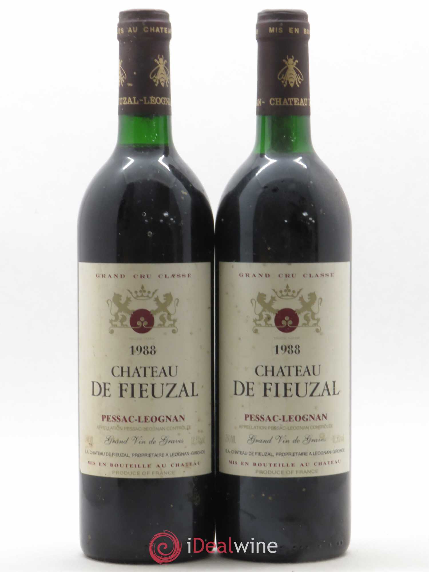 Château de Fieuzal Cru Classé de Graves 1988 - Lot de 2 bouteilles - 0