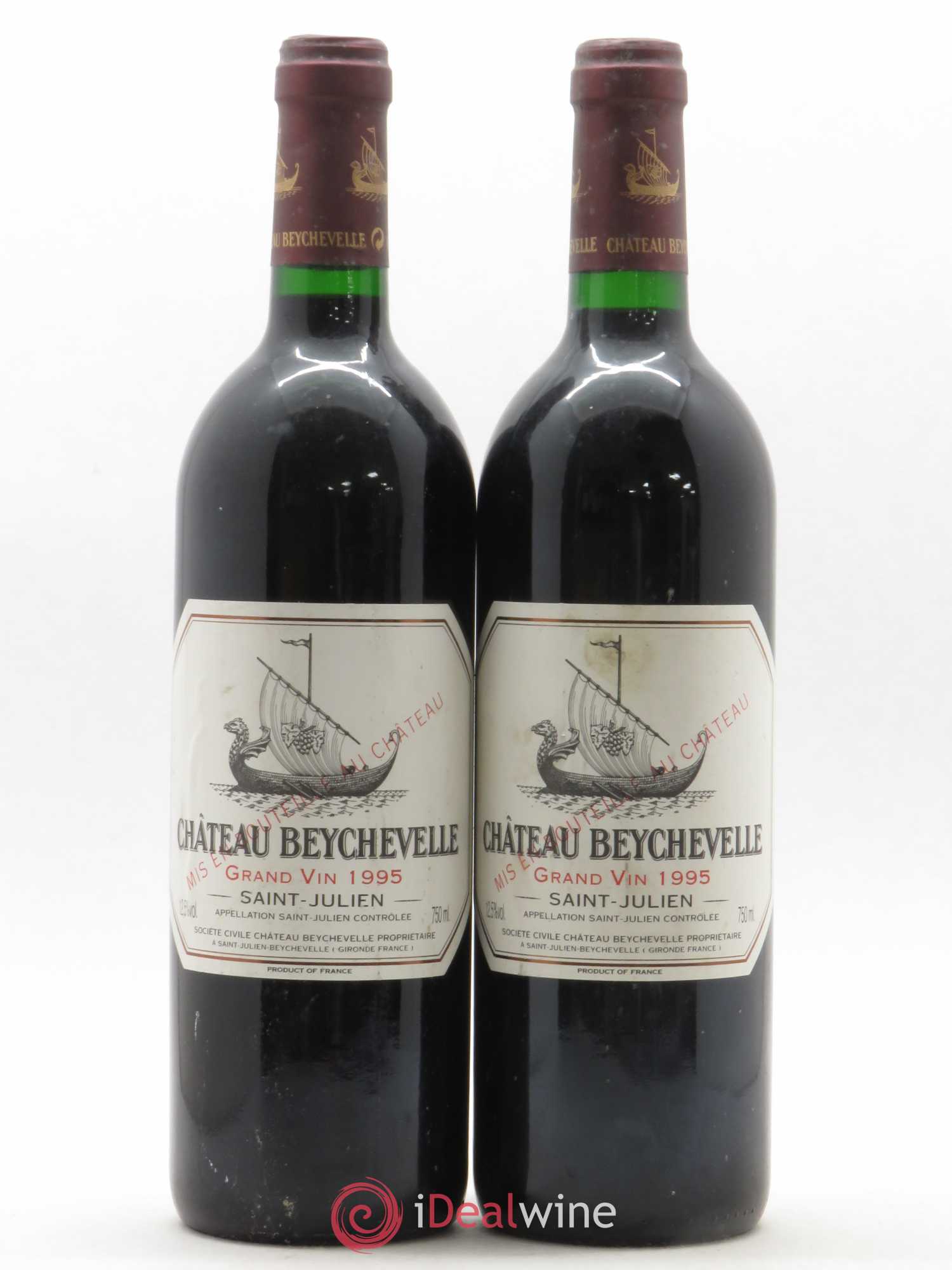 Château Beychevelle 4ème Grand Cru Classé 1995 - Lot de 2 bouteilles - 0