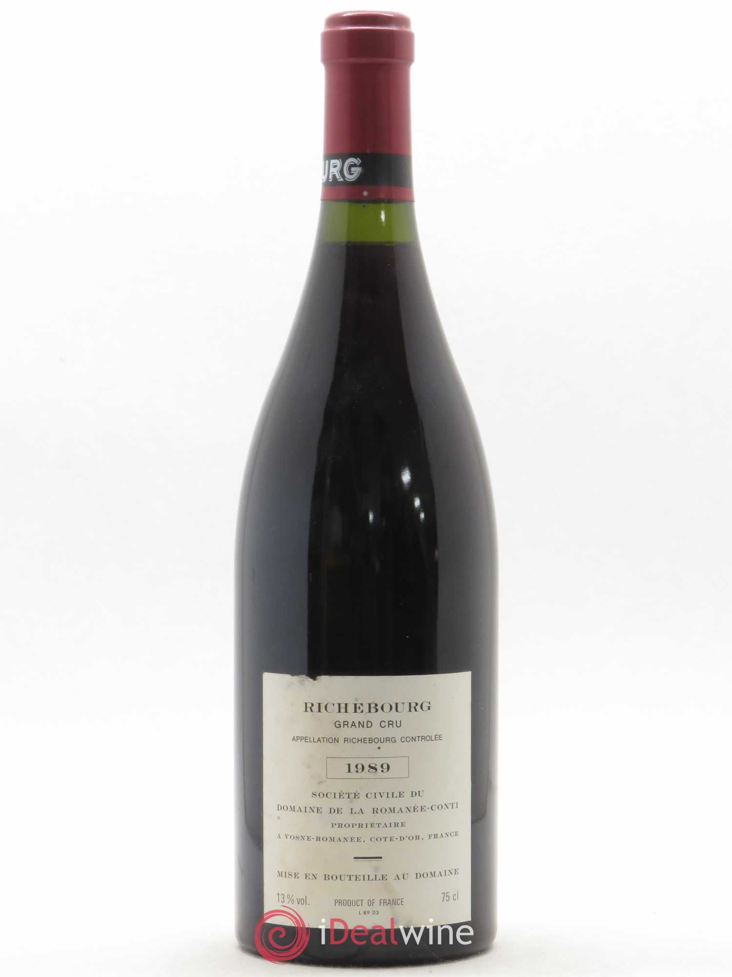 Richebourg Grand Cru Domaine de la Romanée-Conti 1989 - Lot de 1 bouteille - 1