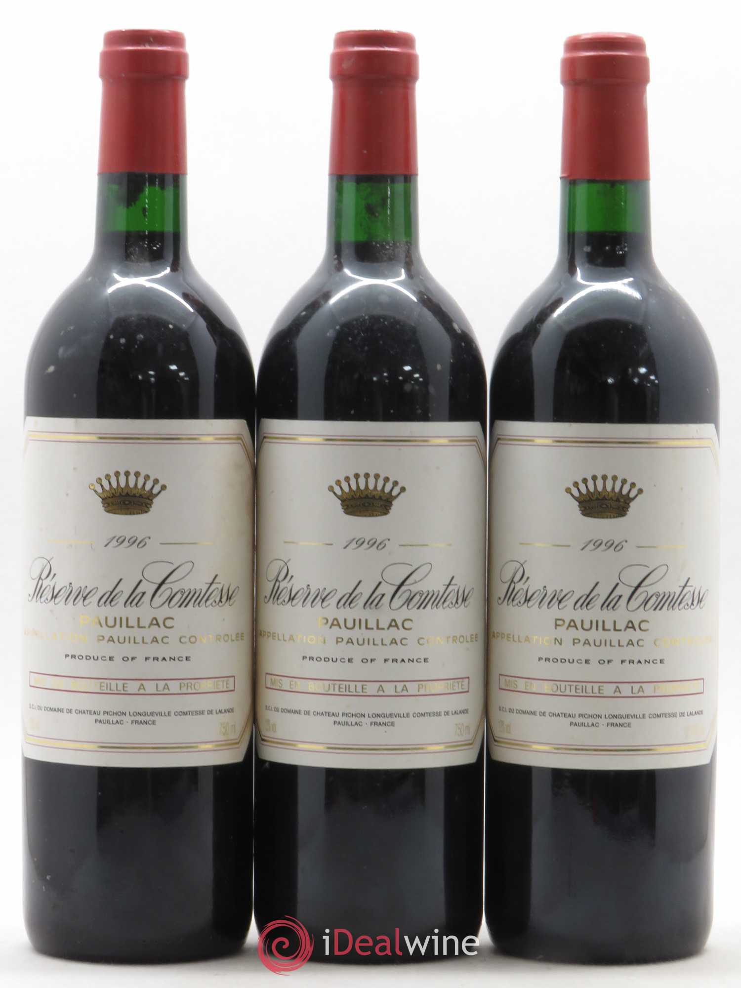 Réserve de la Comtesse Second Vin 1996 - Lot de 3 bouteilles - 0