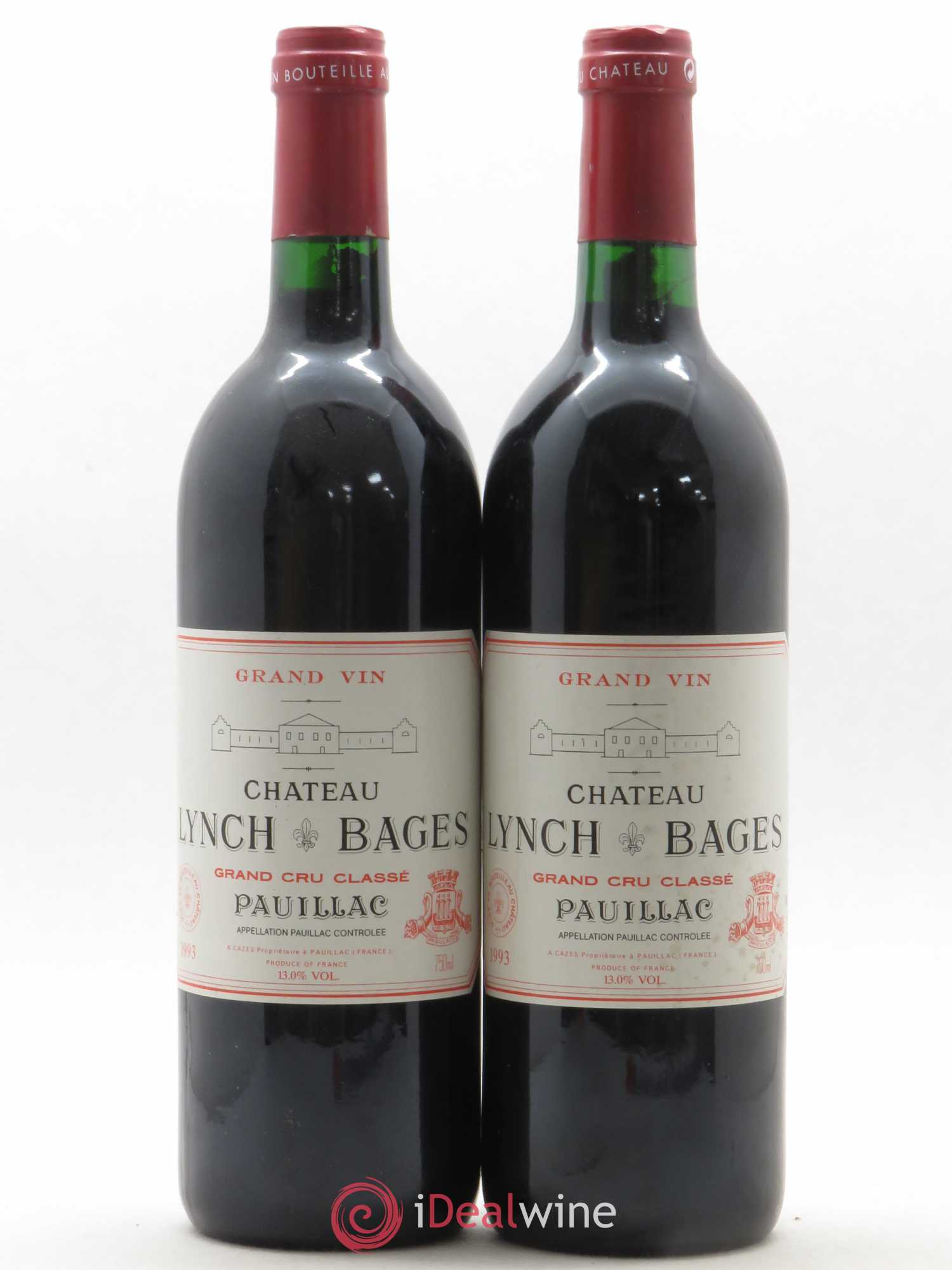 Château Lynch Bages 5ème Grand Cru Classé 1993 - Lot de 2 bouteilles - 0