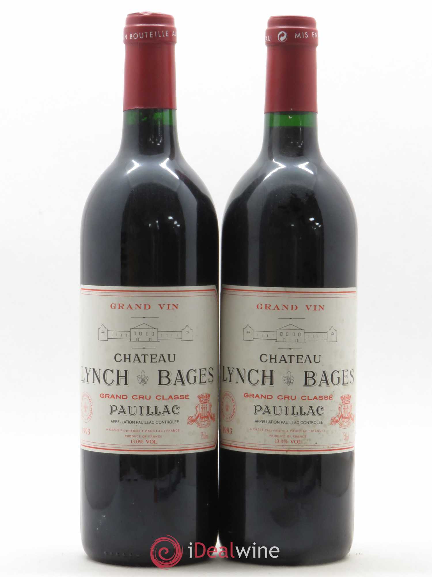 Château Lynch Bages 5ème Grand Cru Classé 1993 - Lot de 2 bouteilles - 0