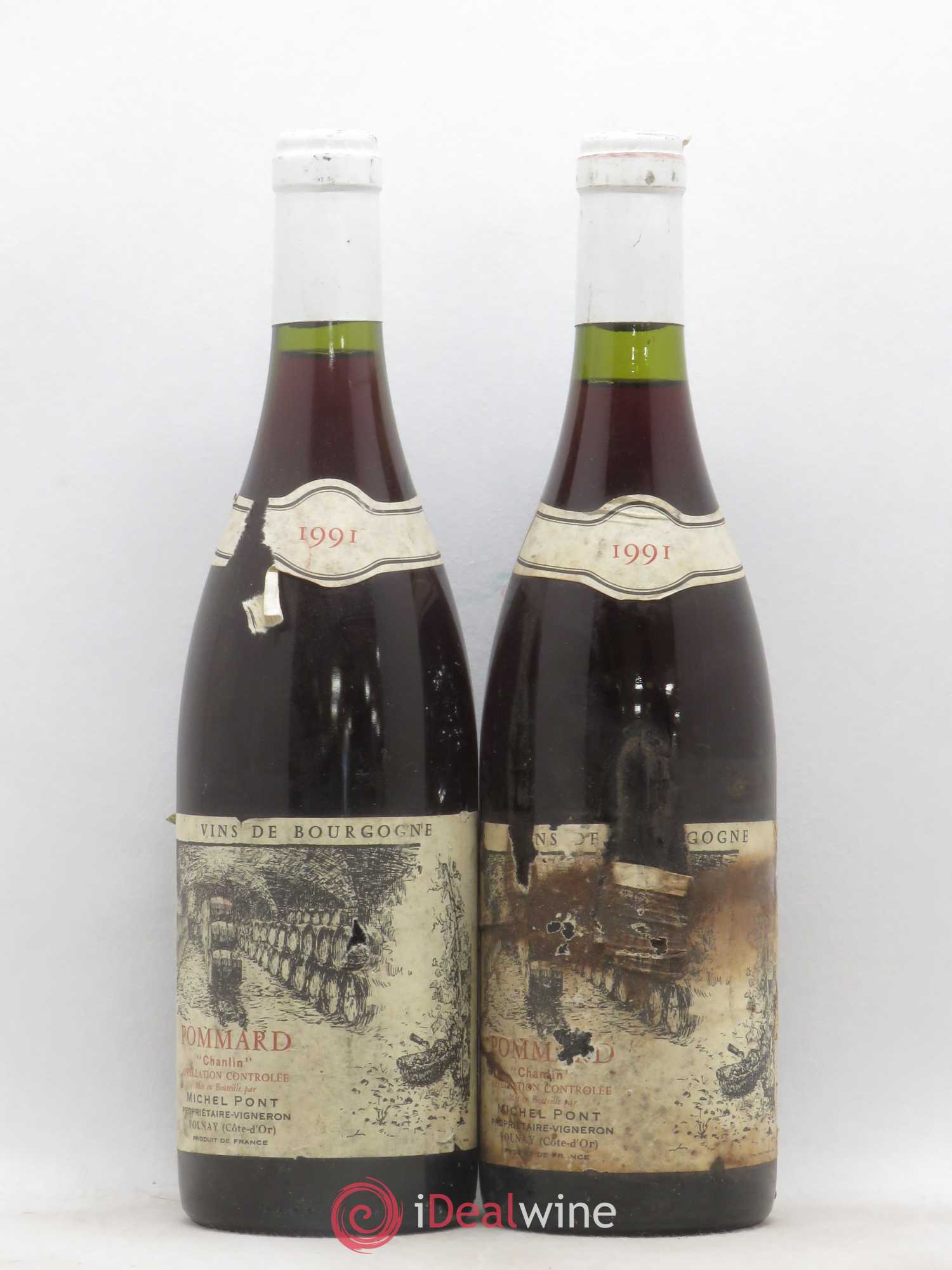 Pommard Chanlin Michel Pont 1991 - Lot de 2 bouteilles - 0