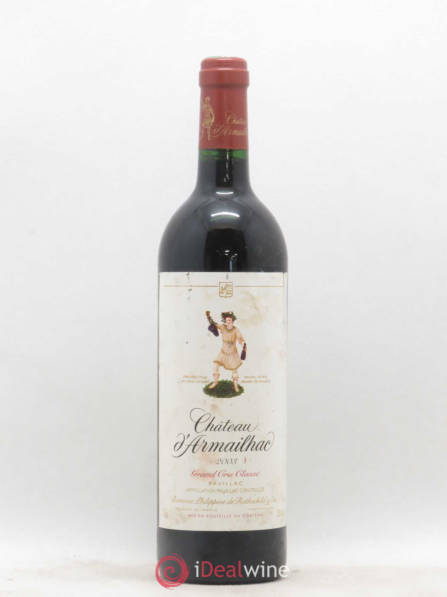 Château d' Armailhac - Mouton Baron(ne) Philippe 5ème Grand Cru Classé 2003 - Lot de 1 bouteille - 0