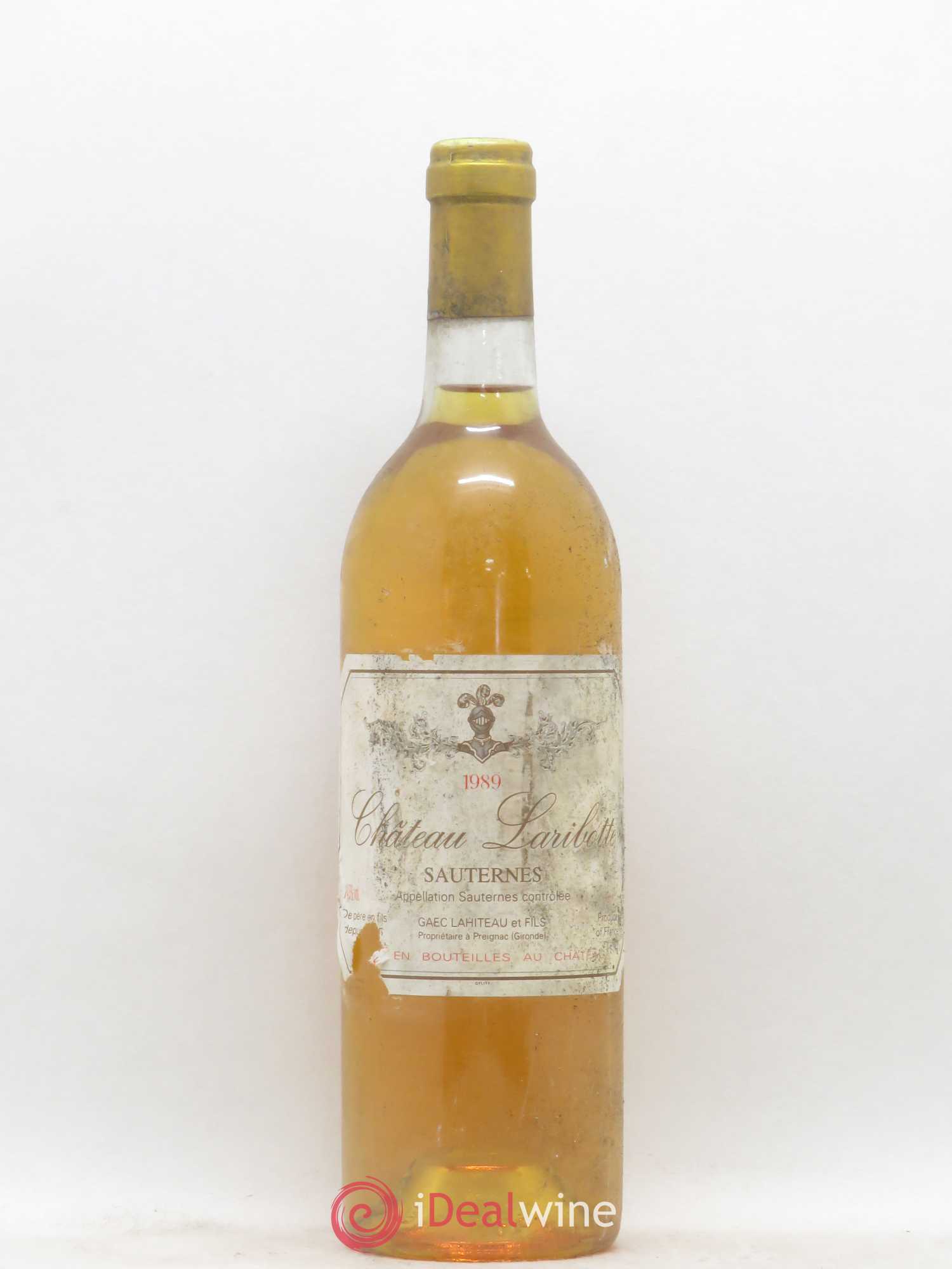 Sauternes Château Laribotte 1989 - Posten von 1 Flasche - 0