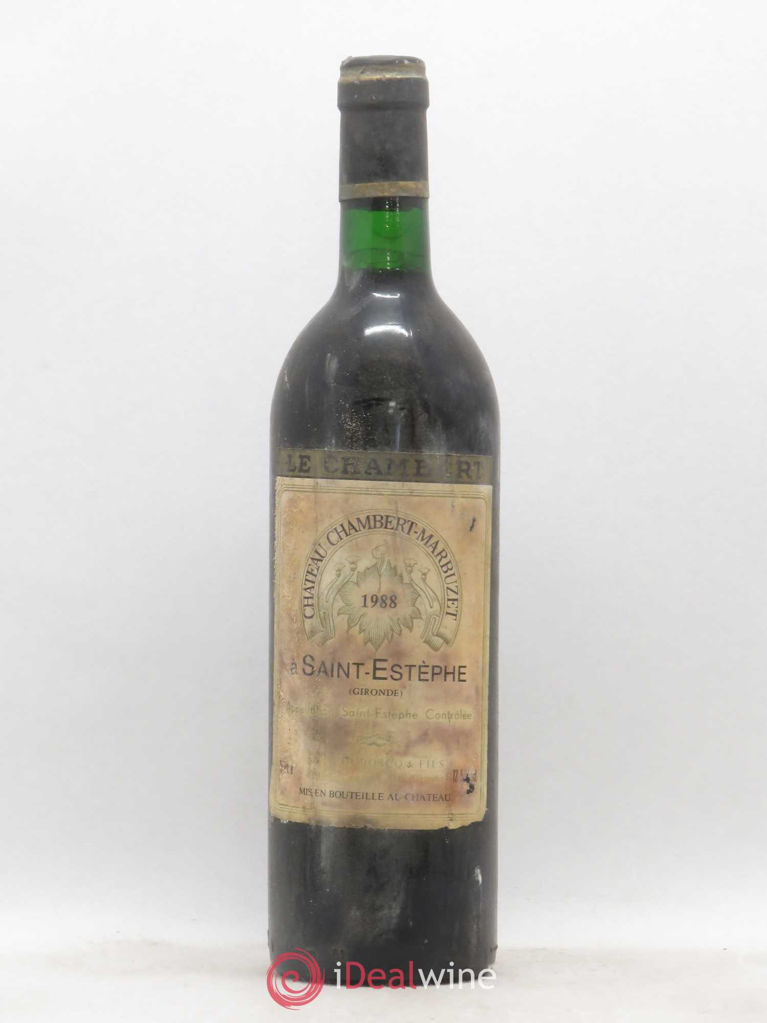 Château Chambert-Marbuzet Cru Bourgeois 1988 - Lot de 1 bouteille - 0
