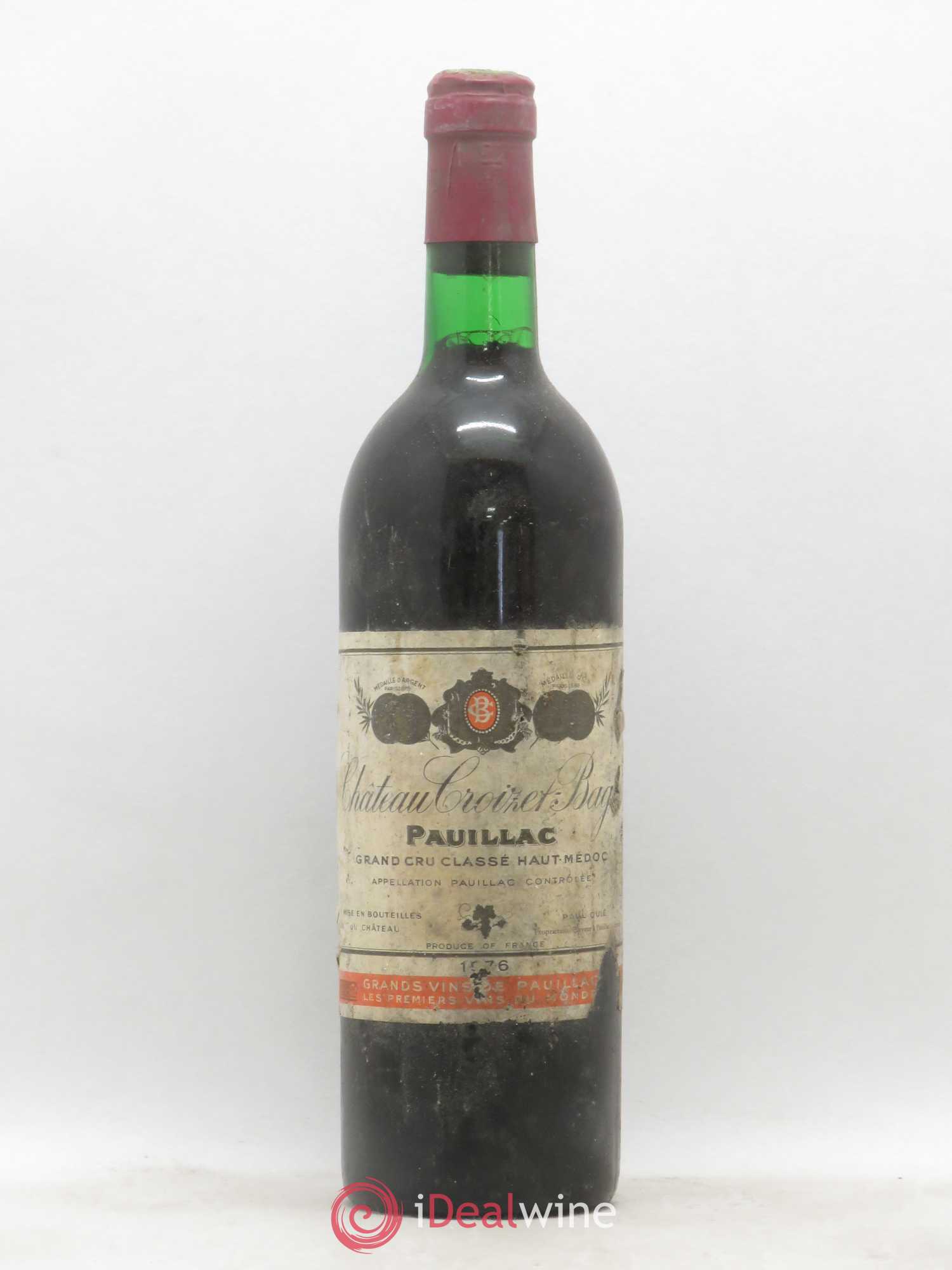 Château Croizet Bages 5ème Grand Cru Classé 1976 - Lot de 1 bouteille - 0