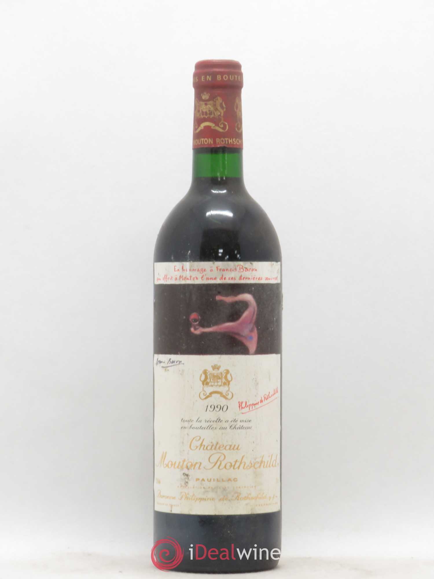 Château Mouton Rothschild 1er Grand Cru Classé 1990 - Lot de 1 bouteille - 0