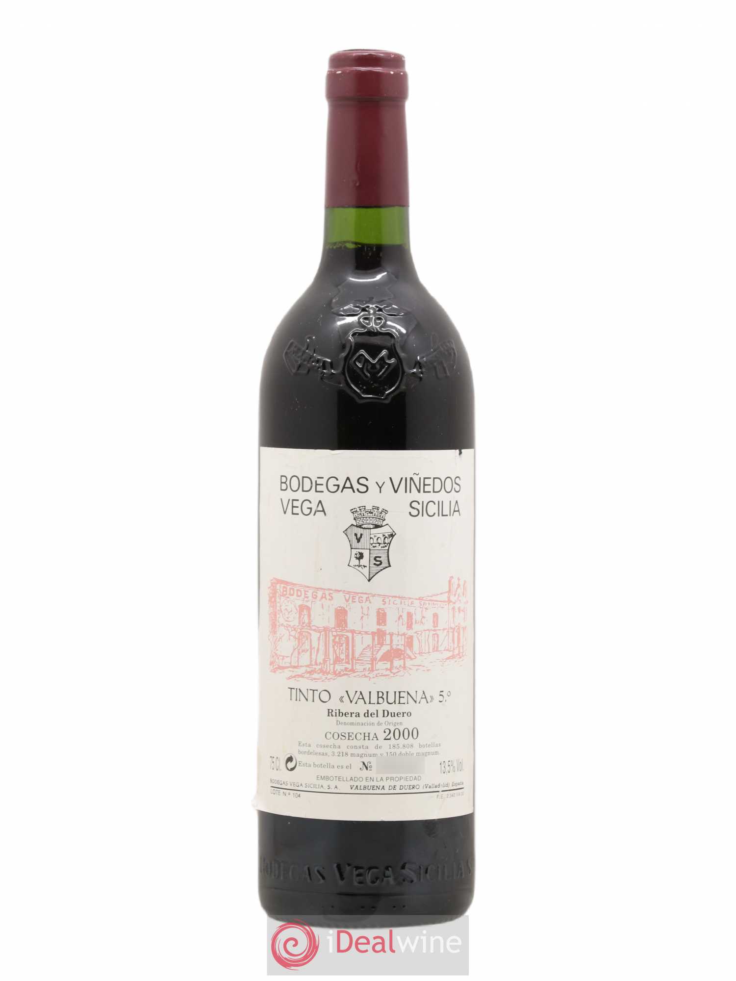 Ribera Del Duero DO Vega Sicilia Valbuena 5 ano Famille Alvarez 2000 - Lot de 1 bouteille - 0