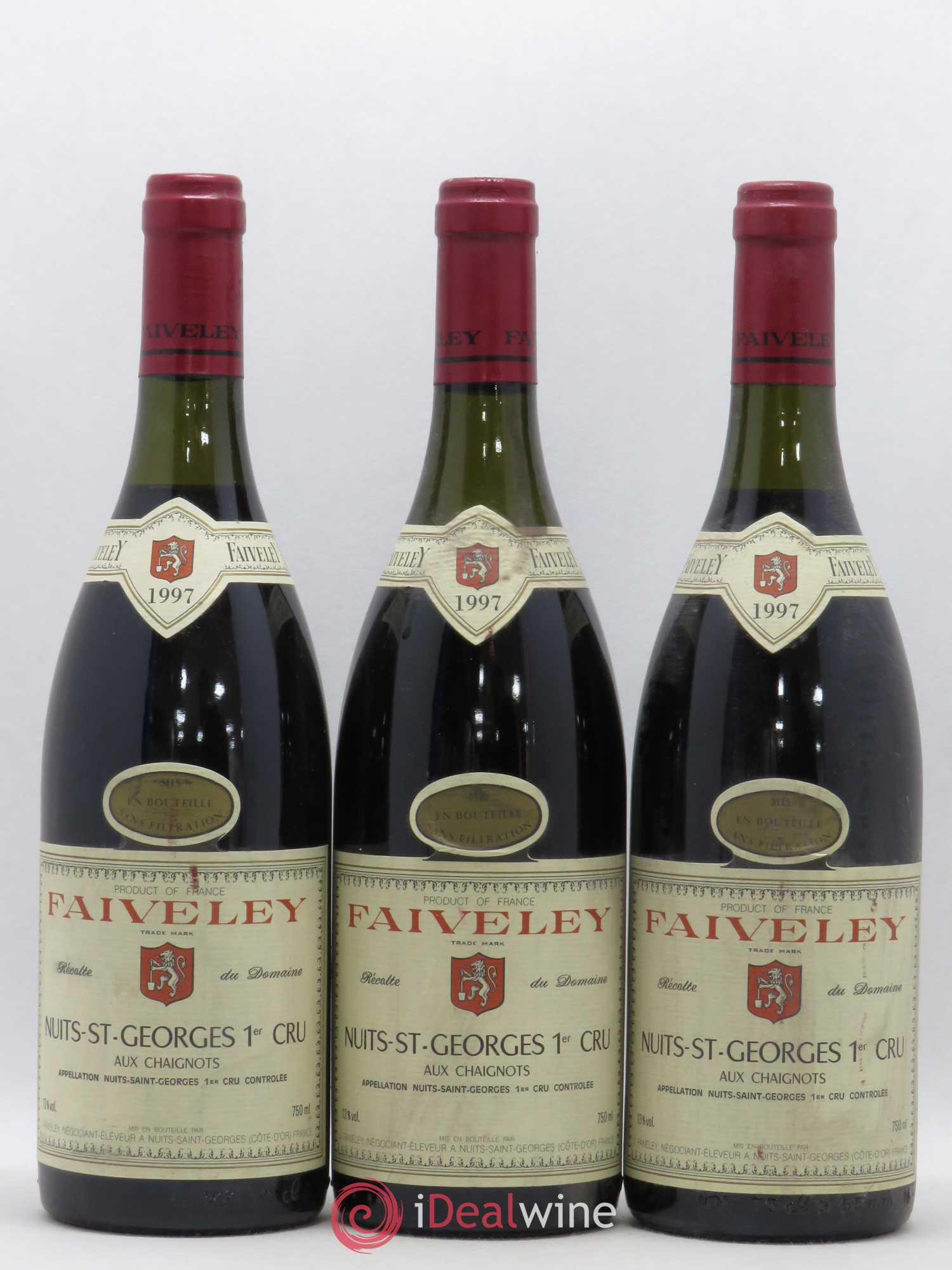 Nuits-Saint-Georges 1er Cru Aux Chaignots Faiveley 1997 - Lot de 3 bouteilles - 0