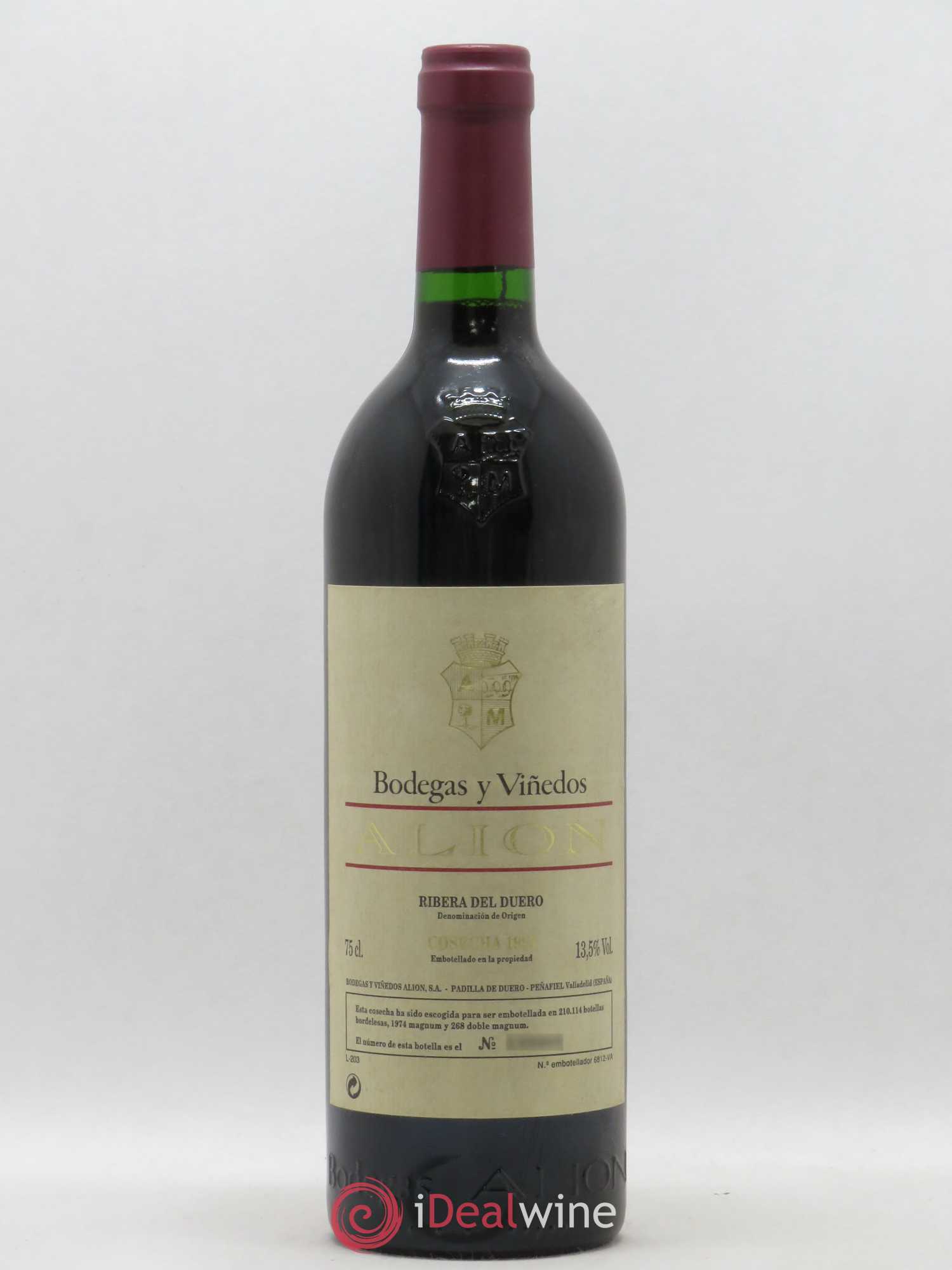 Ribera Del Duero DO Vega Sicilia Alion Famille Alvarez 1995 - Lot de 1 bouteille - 0
