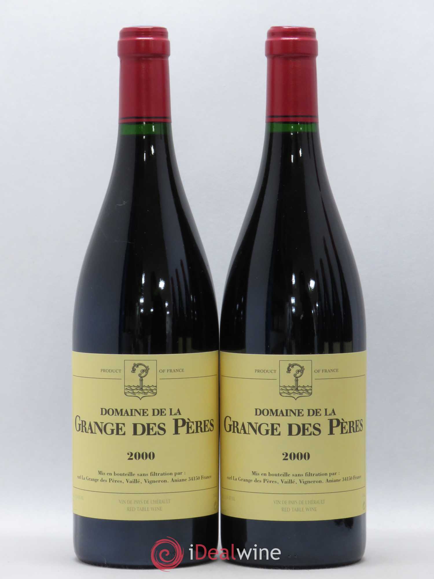 Pays d'Hérault Grange des Pères Laurent Vaillé 2000 - Lot de 2 bouteilles - 0