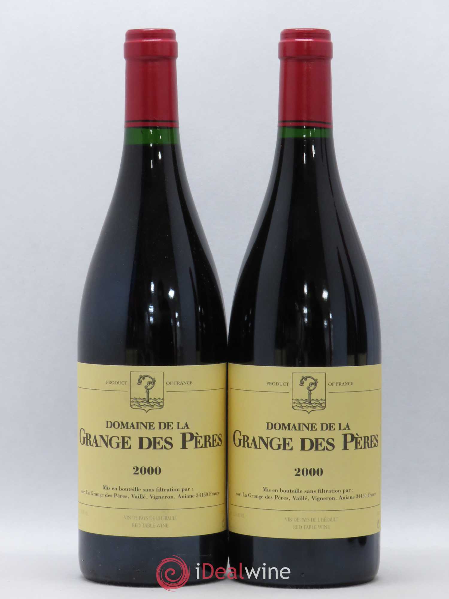 Pays d'Hérault Grange des Pères Laurent Vaillé 2000 - Lot de 2 bouteilles - 0