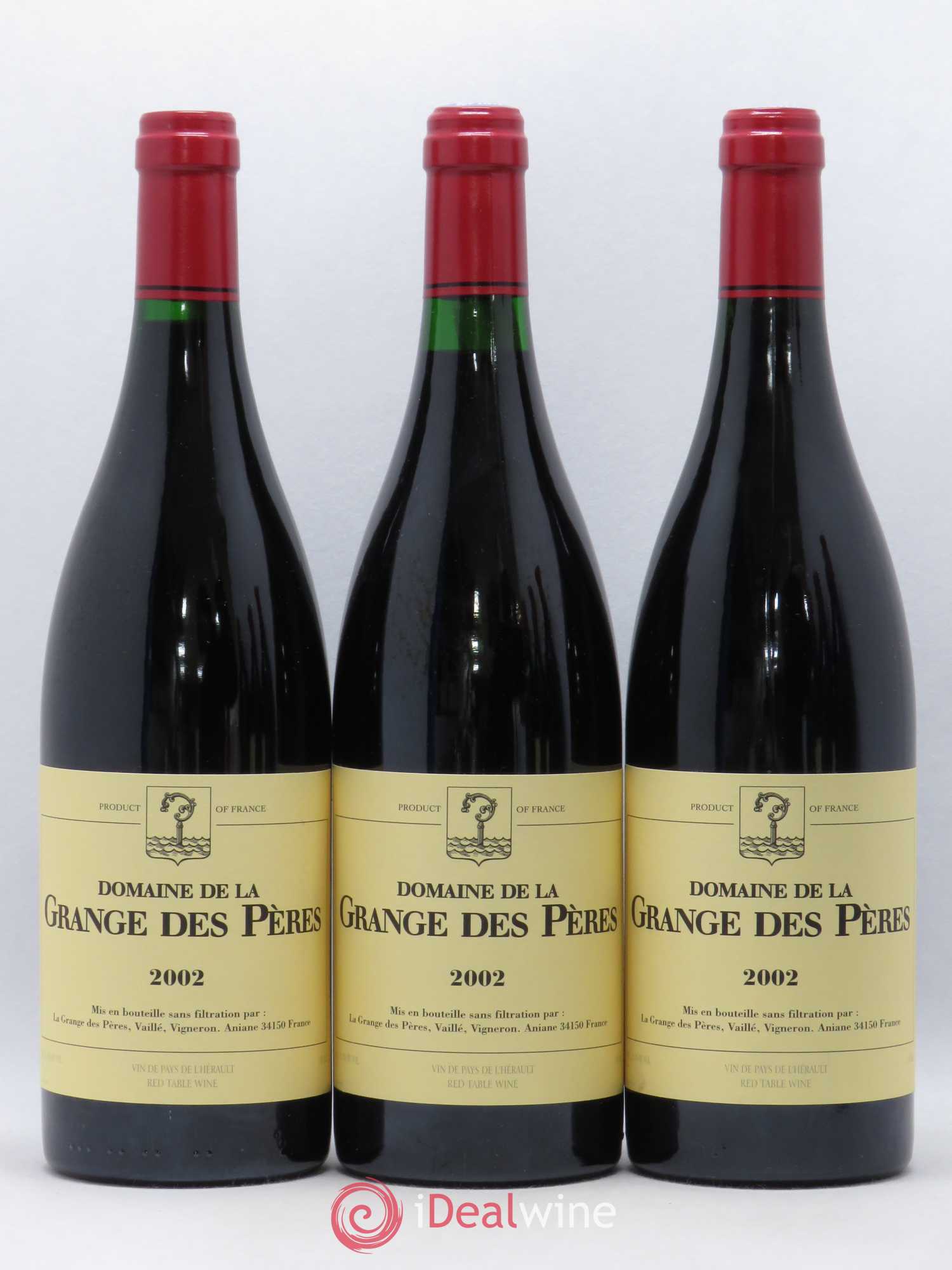 Pays d'Hérault Grange des Pères Laurent Vaillé 2002 - Lot de 3 bouteilles - 0