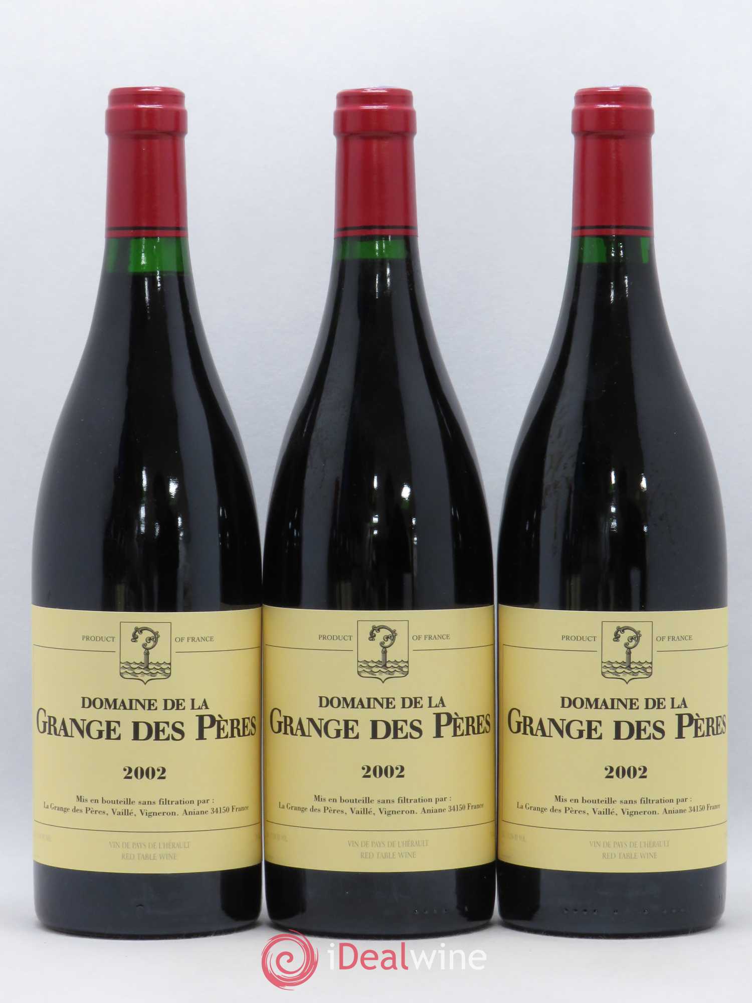 Pays d'Hérault Grange des Pères Laurent Vaillé 2002 - Lot de 3 bouteilles - 0