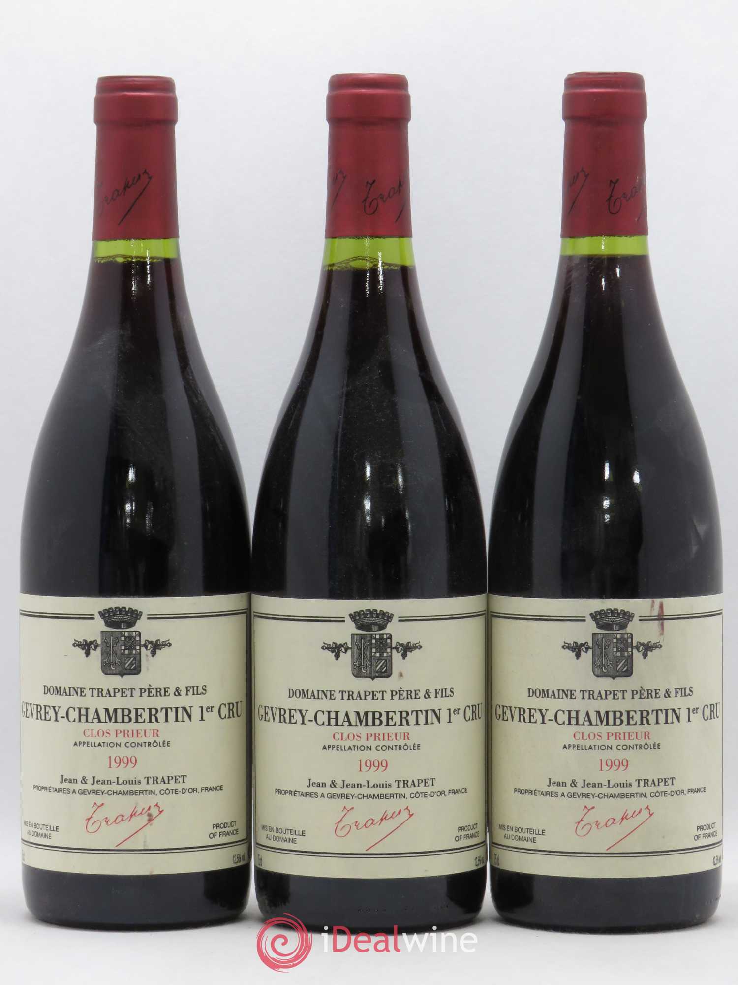 Gevrey-Chambertin 1er Cru Clos Prieur Domaine Trapet 1999 - Lot de 3 bouteilles - 0