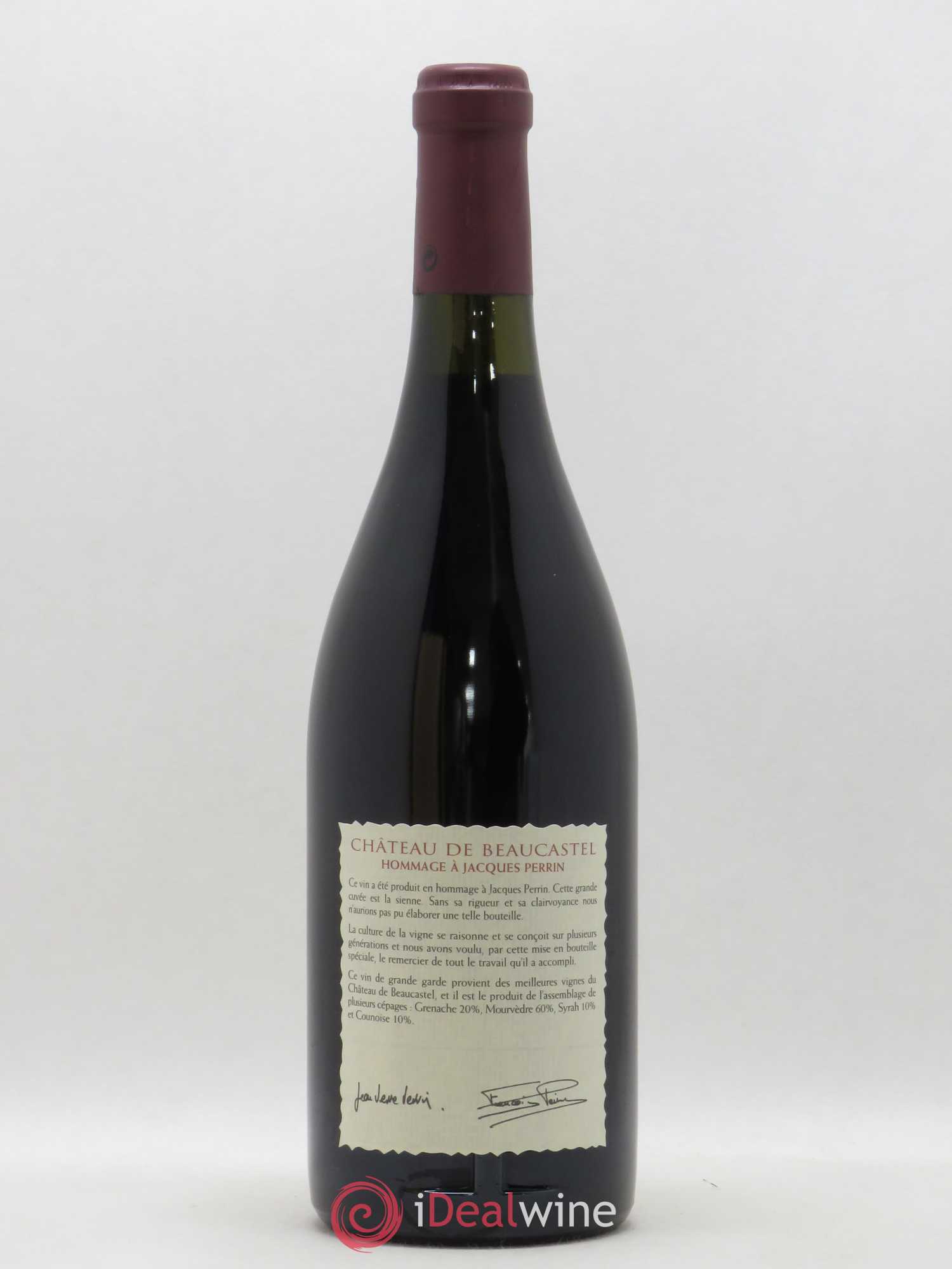 Châteauneuf-du-Pape Château de Beaucastel Hommage à Jacques Perrin Famille Perrin Grande Cuvée 2000 - Lot de 1 bouteille - 1