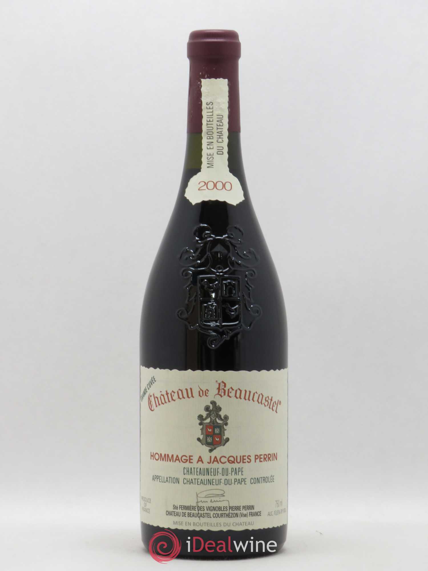 Châteauneuf-du-Pape Château de Beaucastel Hommage à Jacques Perrin Famille Perrin Grande Cuvée 2000 - Lot de 1 bouteille - 0