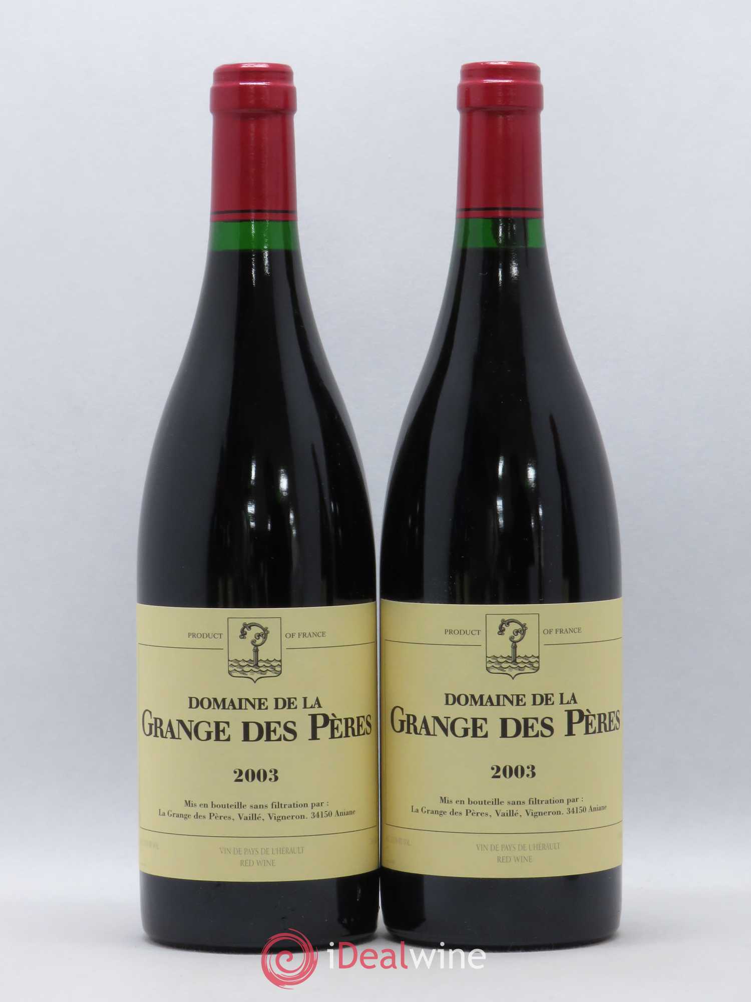 Pays d'Hérault Grange des Pères Laurent Vaillé 2003 - Lot de 2 bouteilles - 0