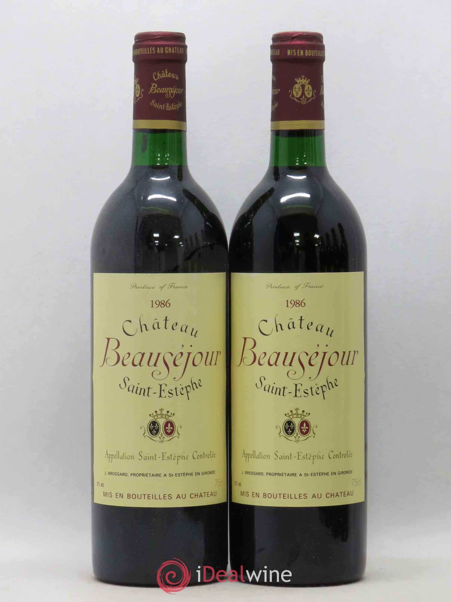 Saint-Estèphe Château Beauséjour (sans prix de réserve) 1986 - Posten von 2 Flaschen - 0