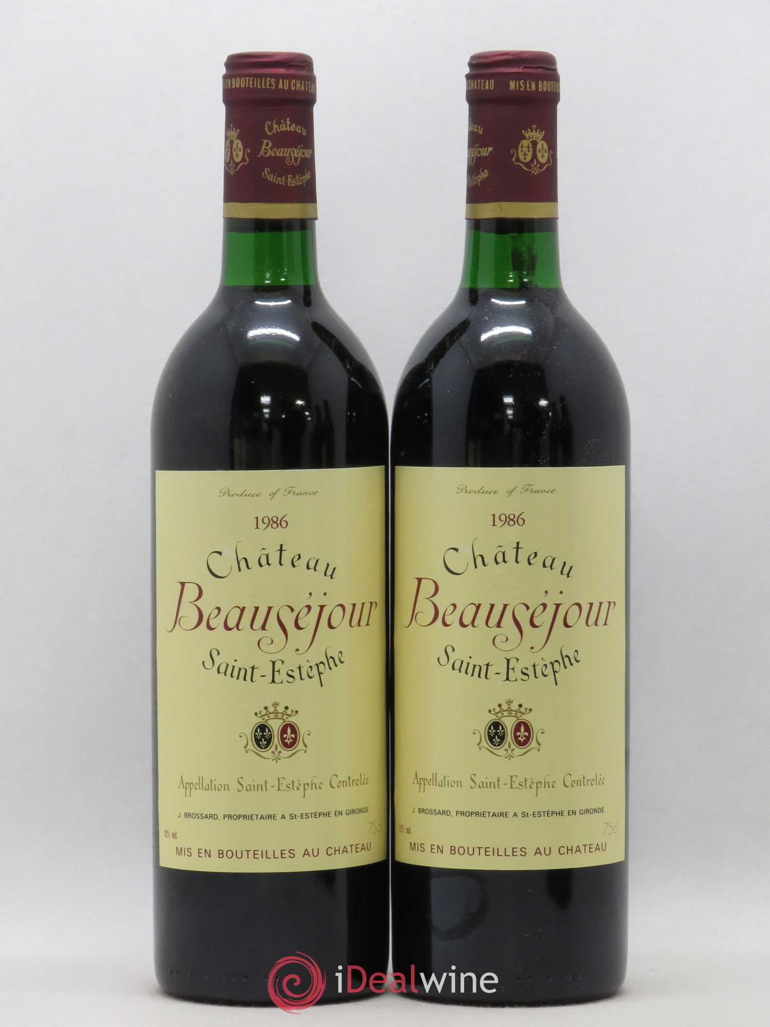 Saint-Estèphe Château Beauséjour (sans prix de réserve) 1986 - Posten von 2 Flaschen - 0